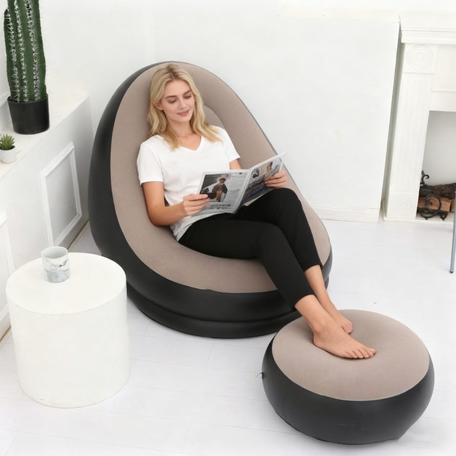 Nettlife Luftsofa aufblasbares Sofa hoher Tragekomfort schnelle Aufblasfunktion leicht, (2-tlg), für Büro, Mittagspause & Reisen platzsparend & leicht
