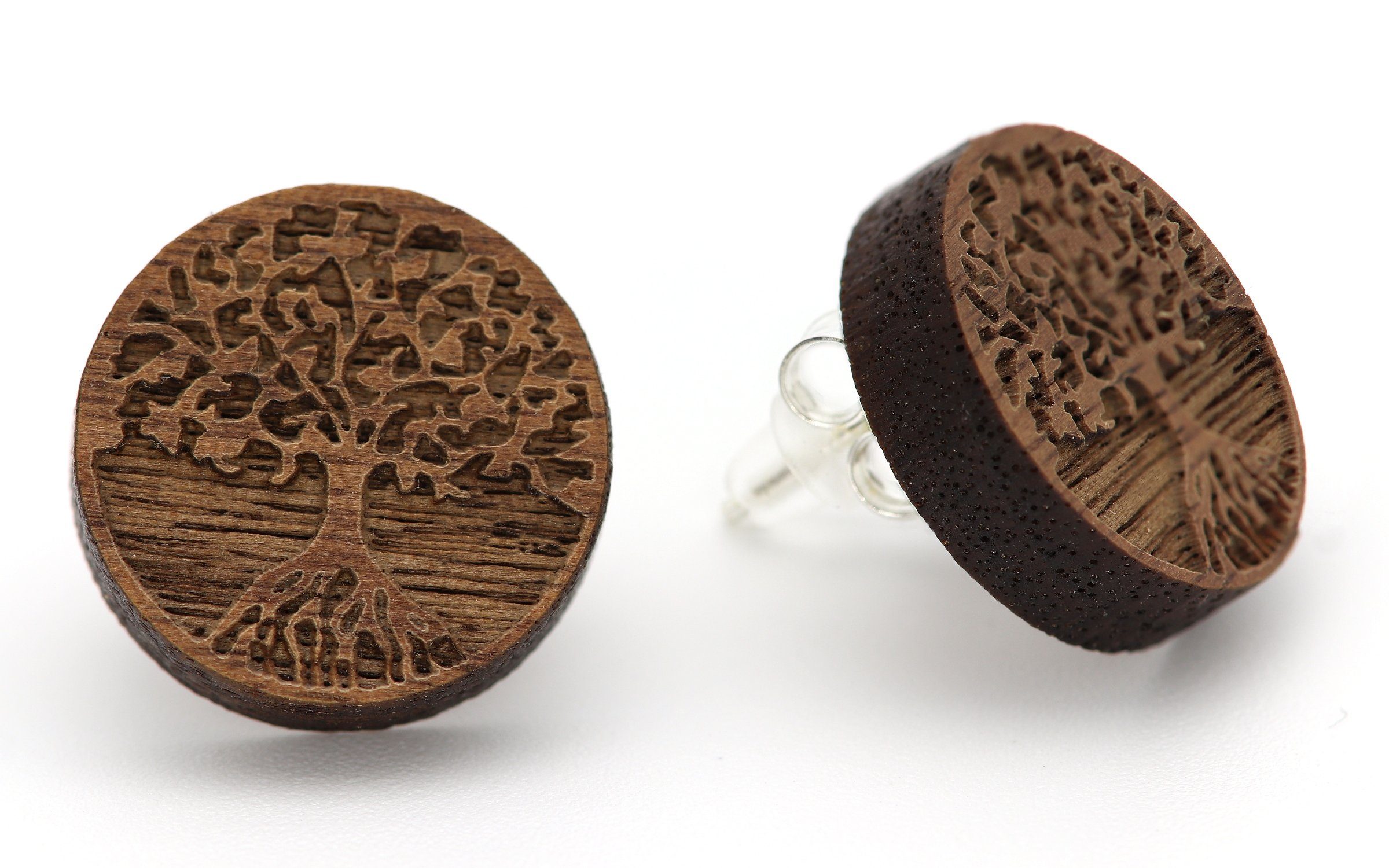NaturSchatulle Paar Ohrstecker 3D Gravuren (Lebensbaum, günstig online kaufen