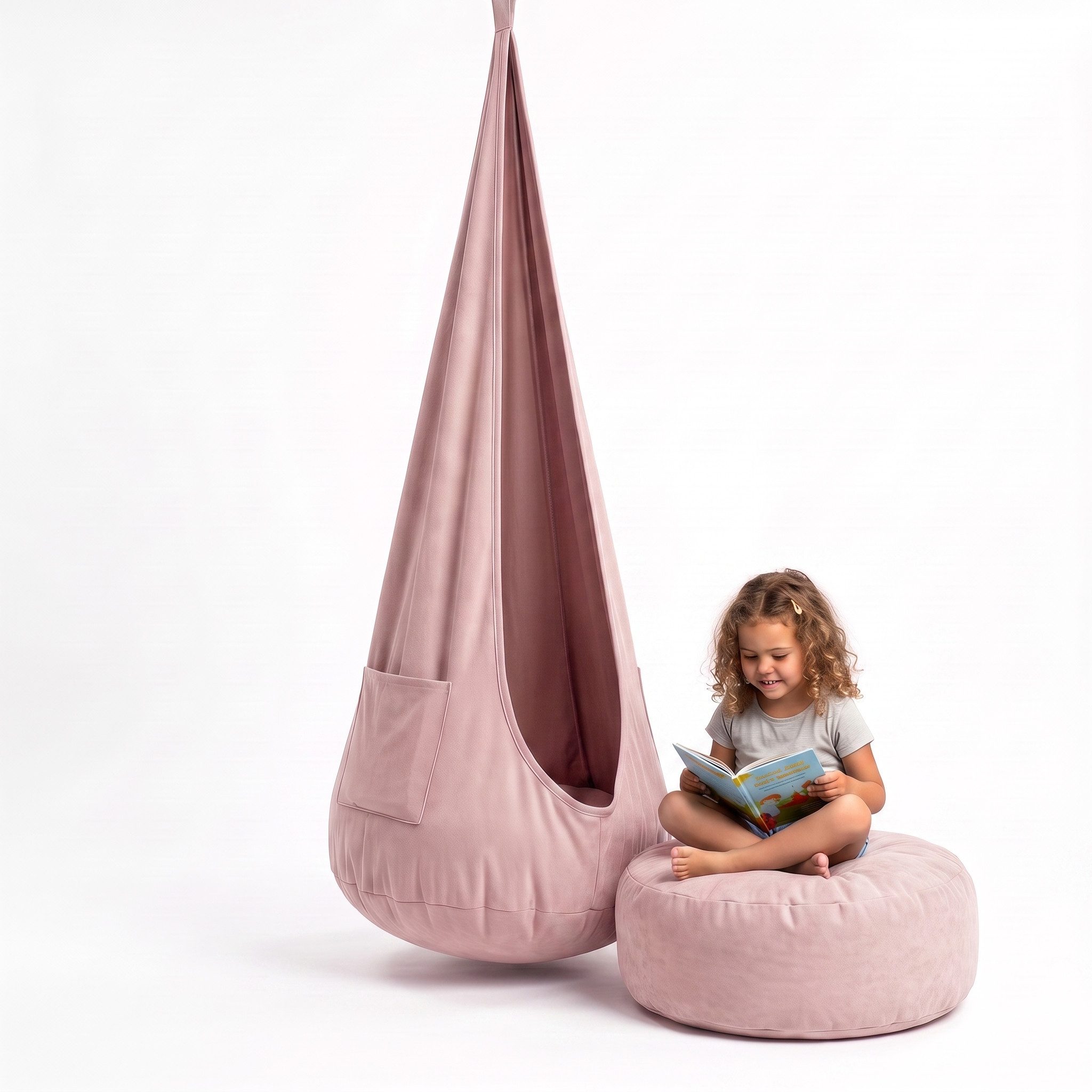 FAVRE Hängesessel Hängehöhle Kinder 2in1 mit herausnehmbarem Sitzkissen – Bild 2 von 5