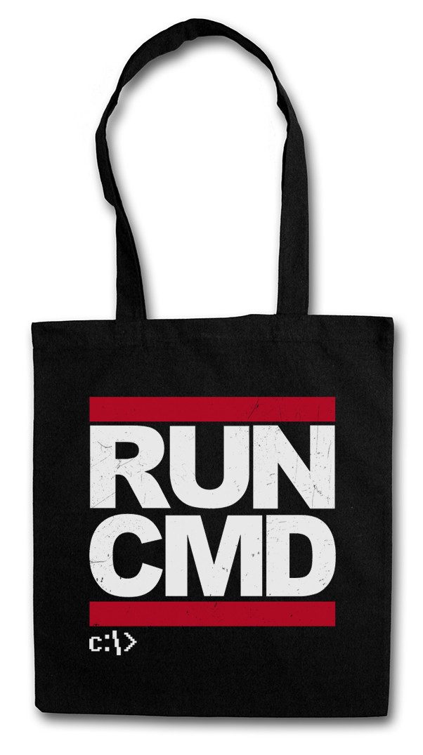 Beuteltasche RUN CMD Stofftasche Hacker Computer Science Programmierer Admin IT Dmc
