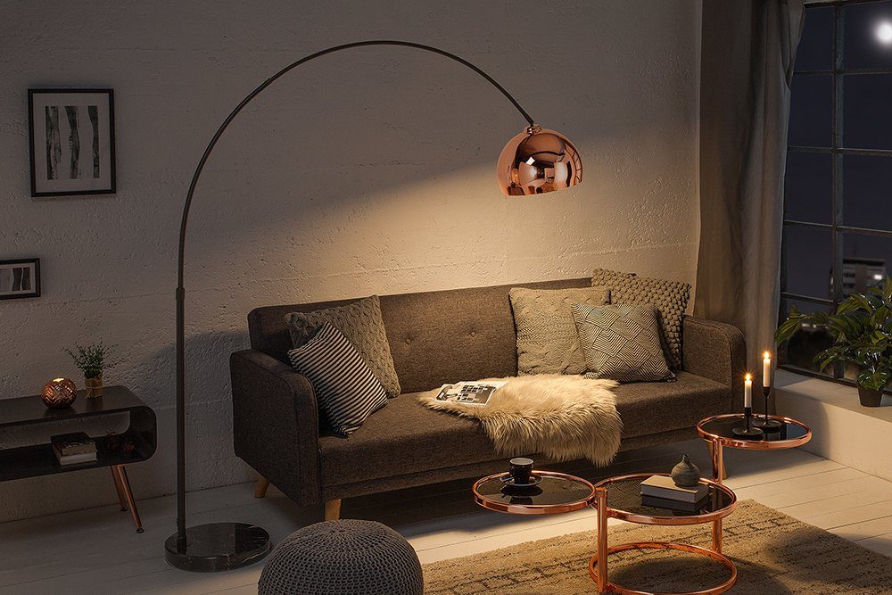 riess-ambiente Bogenlampe LOUNGE DEAL 170-210cm roségold, ohne  Leuchtmittel, Wohnzimmer · Metall · verstellbar · Modern Design