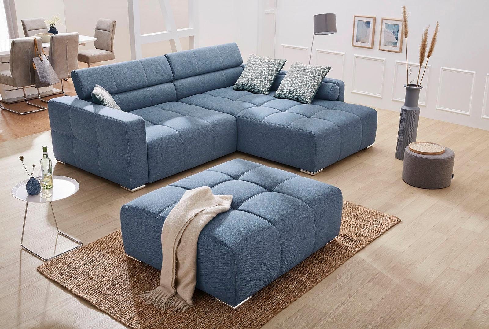 Jockenhöfer Gruppe Ecksofa Salerno L-Form, B: 280 cm, im Big-Sofa-Style, mit Kopfteilverstellung & Zierkissen