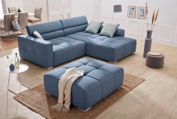 Jockenhöfer Gruppe Ecksofa Salerno L-Form, im Big-Sofa-Style, mit Kopf- bzw. Rückenteilverstellung und Zierkissen