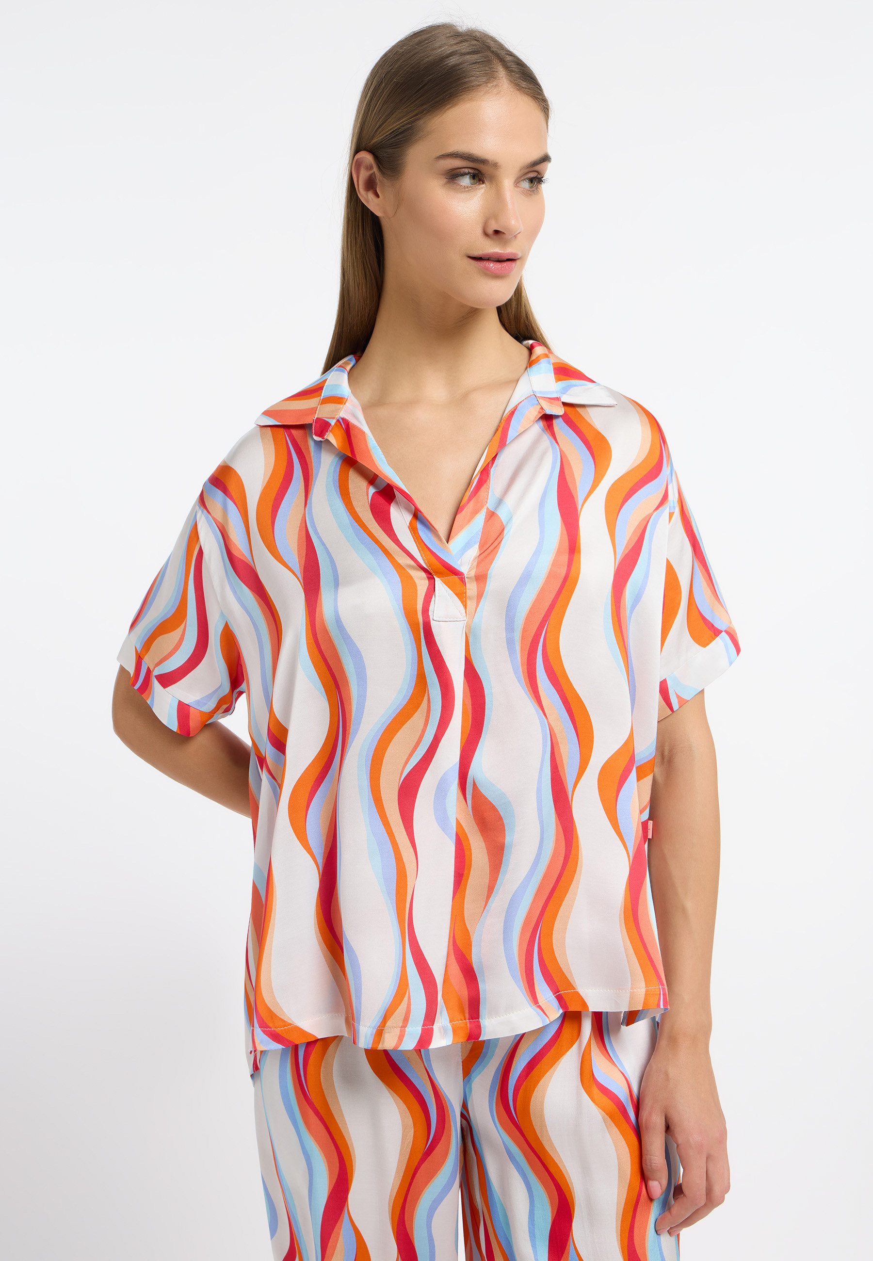 Frieda & Freddies NY Klassische Bluse Blouse Shirt mit dezenten Farbdetails