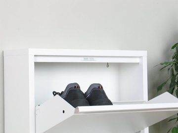 ebuy24 Schuhschrank Pisa Schuhschrank mit 10 Klappen/ Türen in Metall