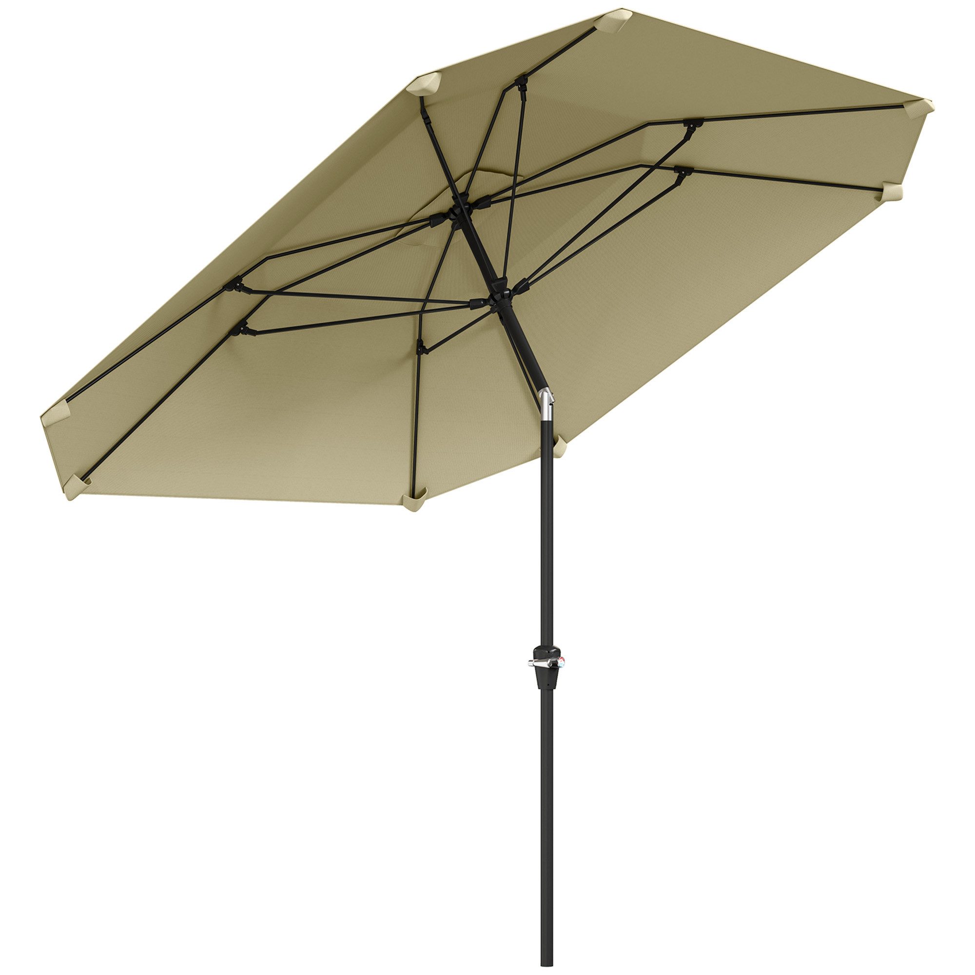 Outsunny Sonnenschirm mit Knickfunktion, achteckig, windfest, günstig online kaufen