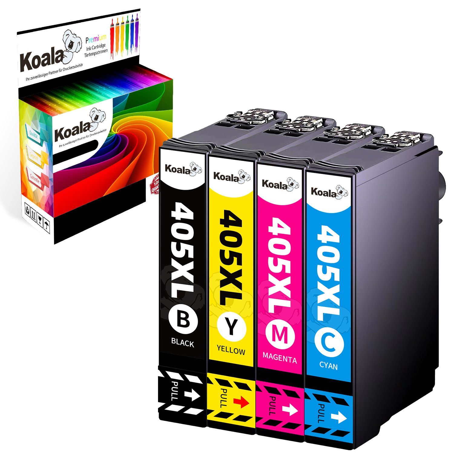 Koala 405XL Druckerpatronen für Epson 405 XL WorkForce Pro Multipack Tintenpatrone (Packung, Epson 405 XL C13T05G64010 WorkForce Pro WF 4820 3830 4825 7830)