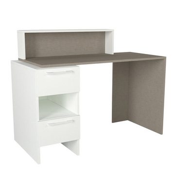 moebel17 Schreibtisch Schreibtisch Mikasa Weiß Grau