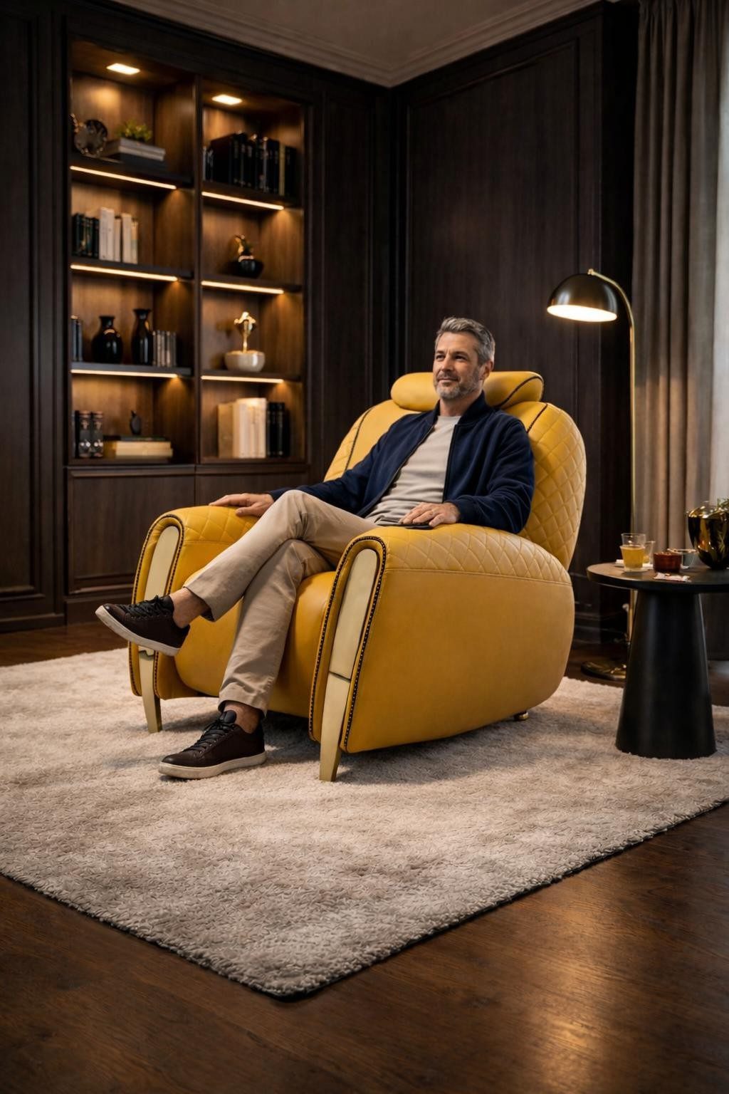 Xlmoebel Relaxsessel Moderner Relaxsessel aus Leder mit USB-Anschluss (1-St., Relaxsessel), Made in Europa