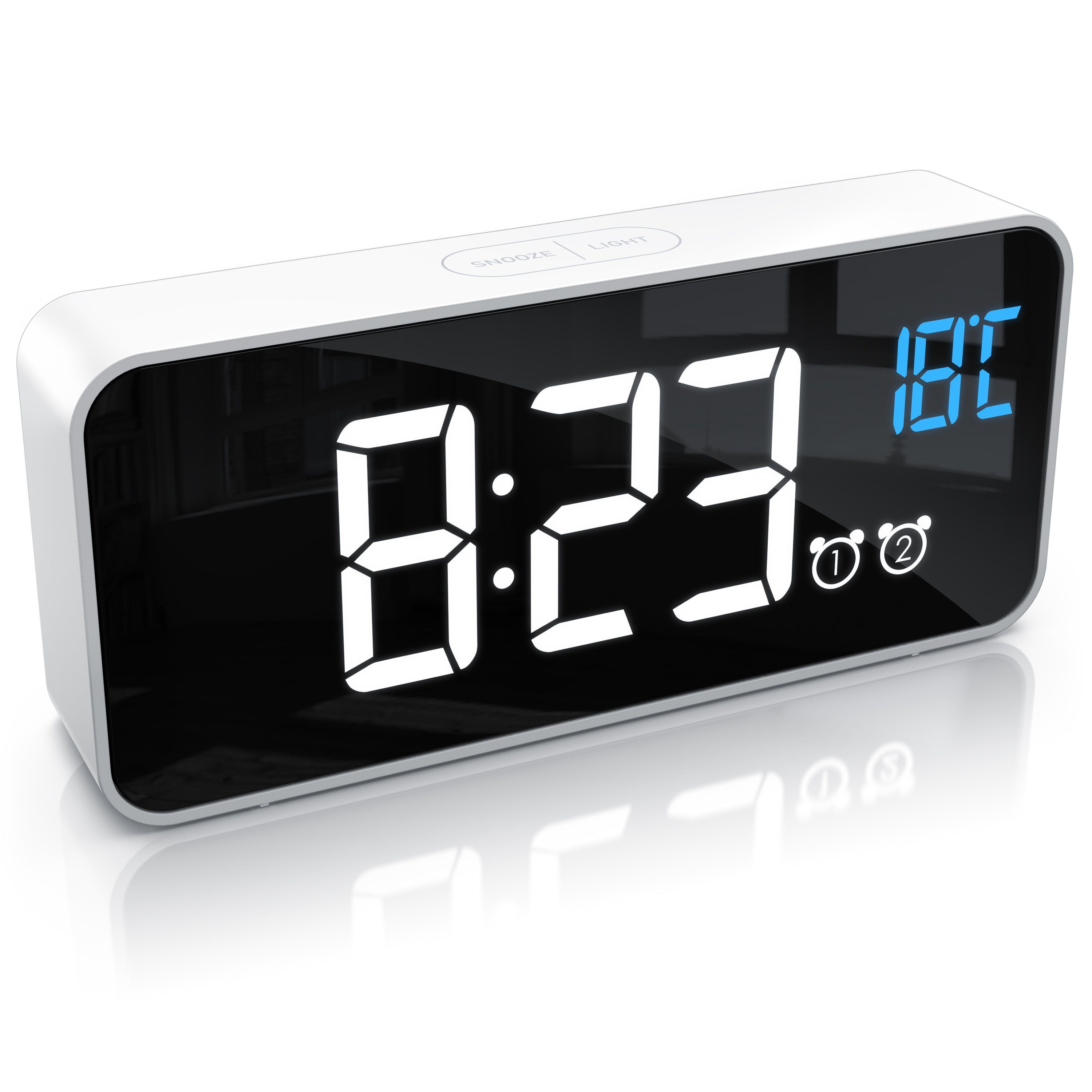 BEARWARE Wecker mit Netzteil & Akku, Musikwecker, Reisewecker mit Temperatu günstig online kaufen