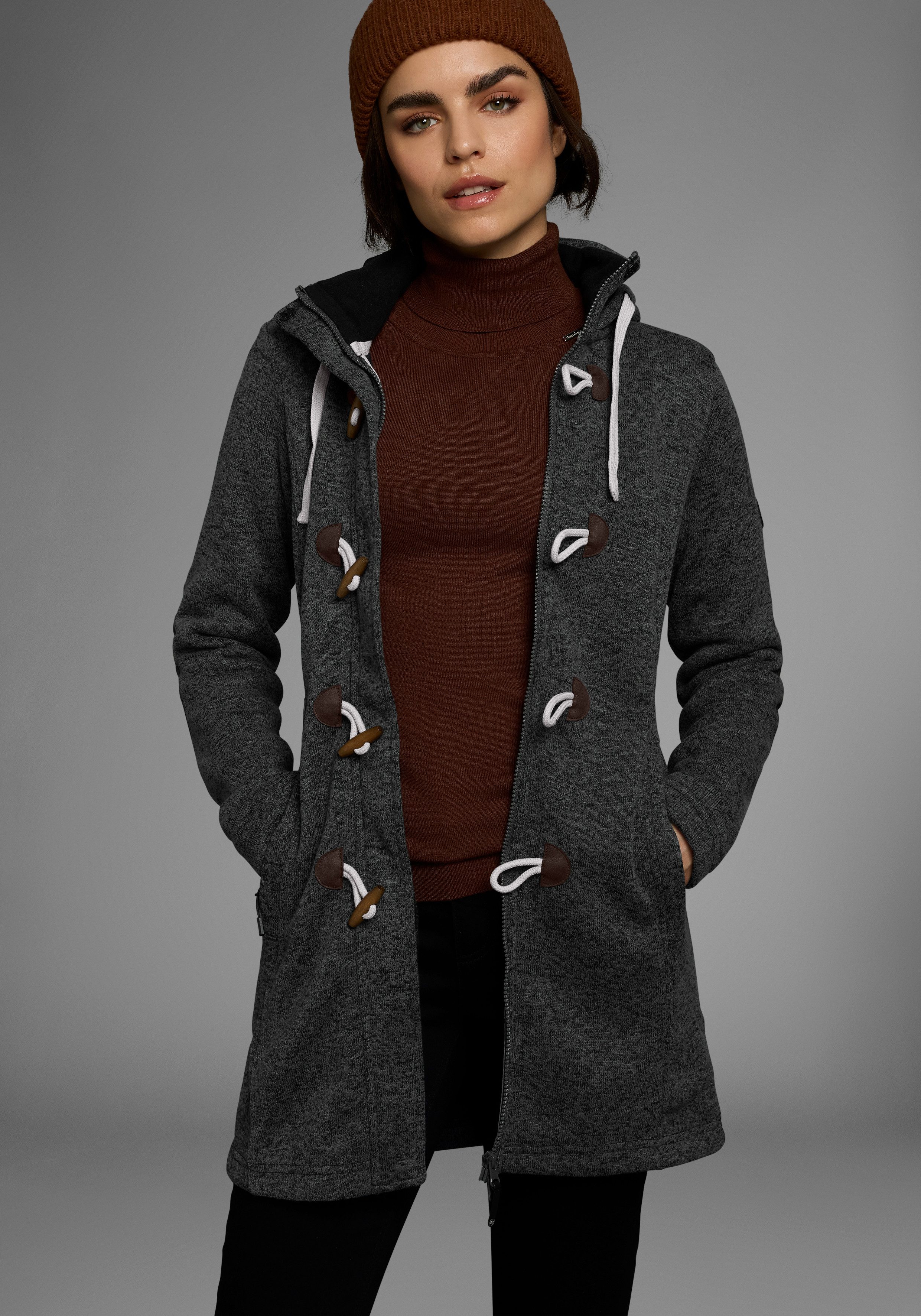 Polarino Strickfleecejacke für den Übergang, aus Strickfleece, atmungsaktiv günstig online kaufen