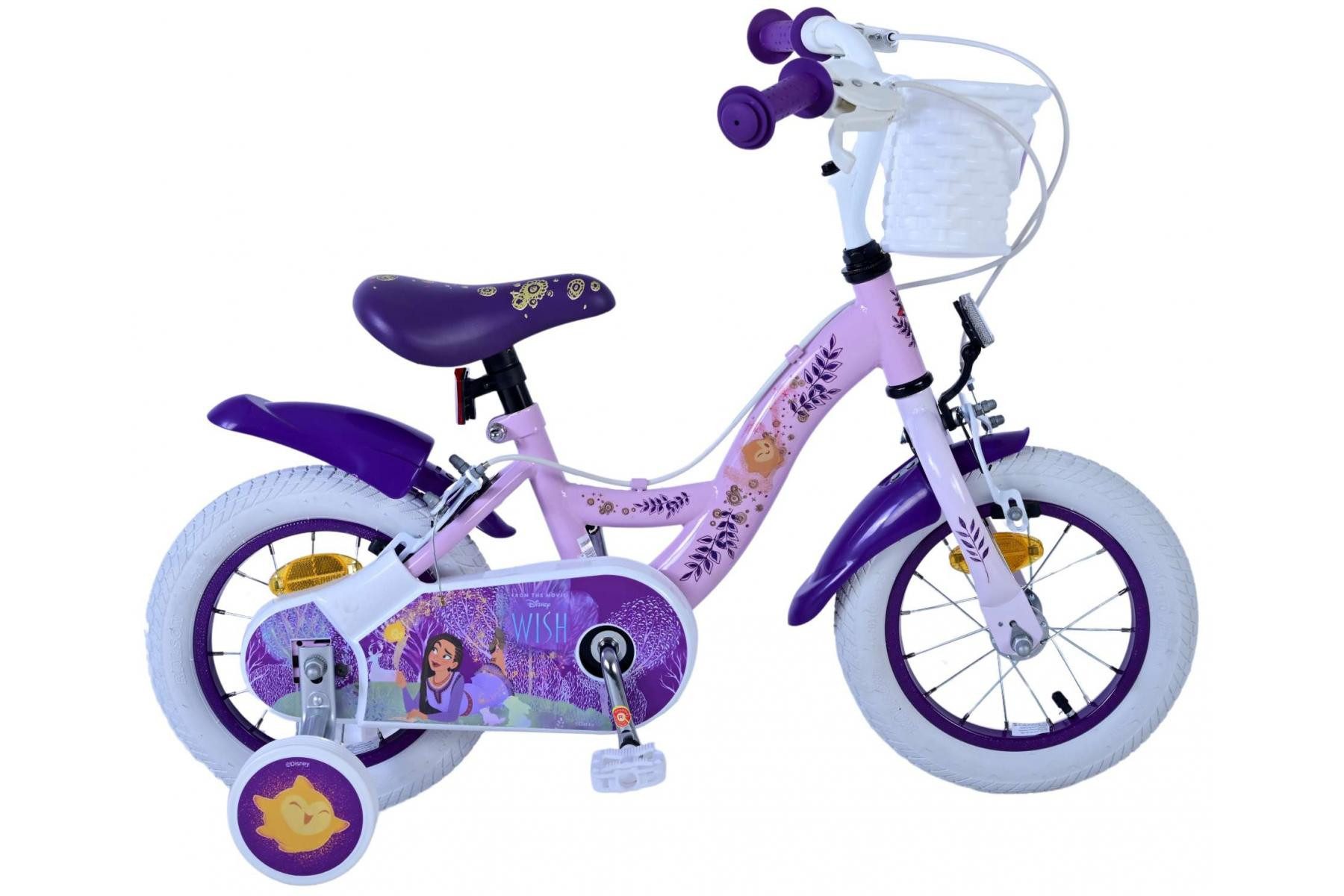 Kinderfahrrad Volare Disney Wish Kinderfahrrad für Mädchen - 12 Zoll in Lila – ab 3