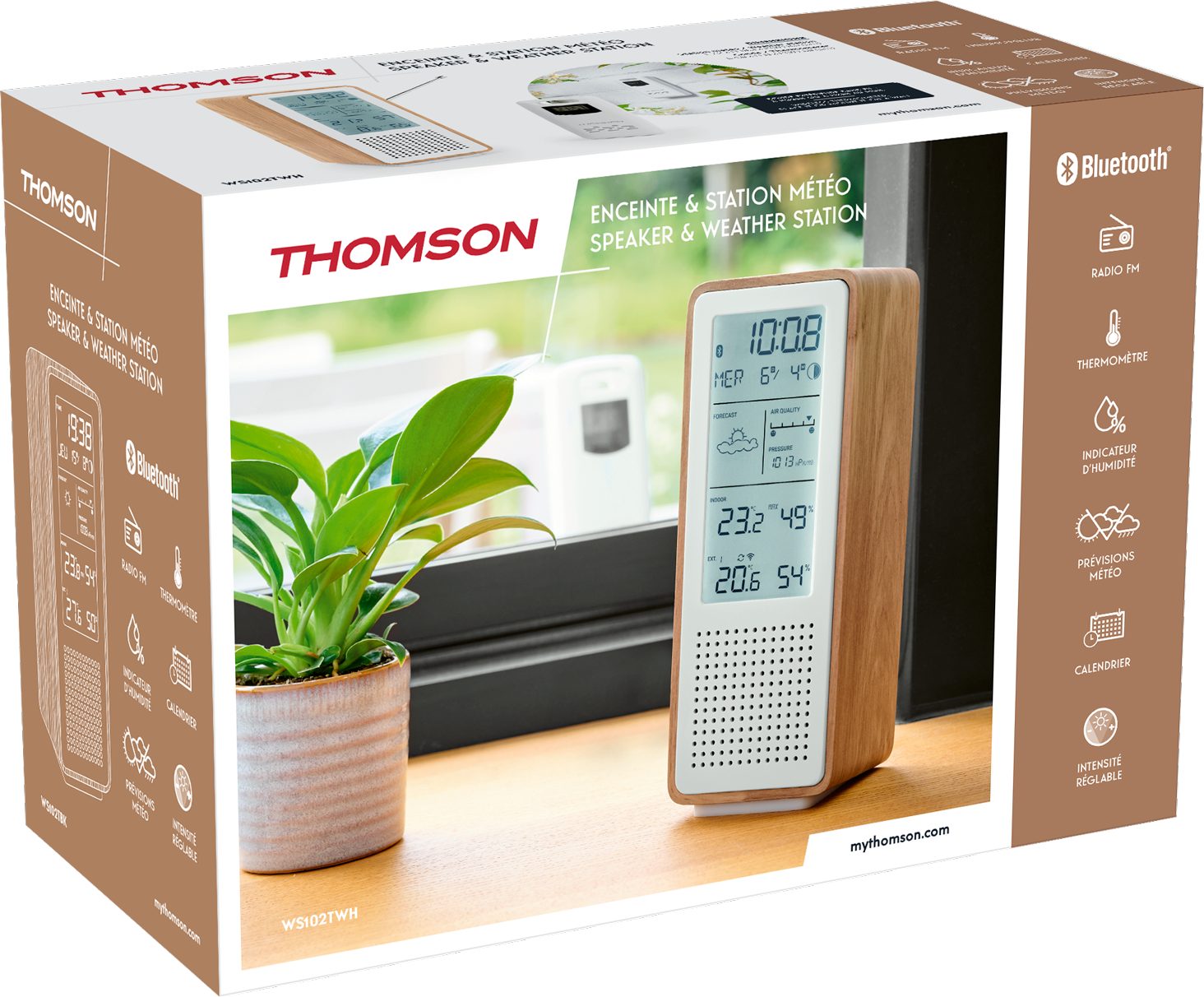 Thomson Thomson Wetterstation WS102 white/wood Wetterstation