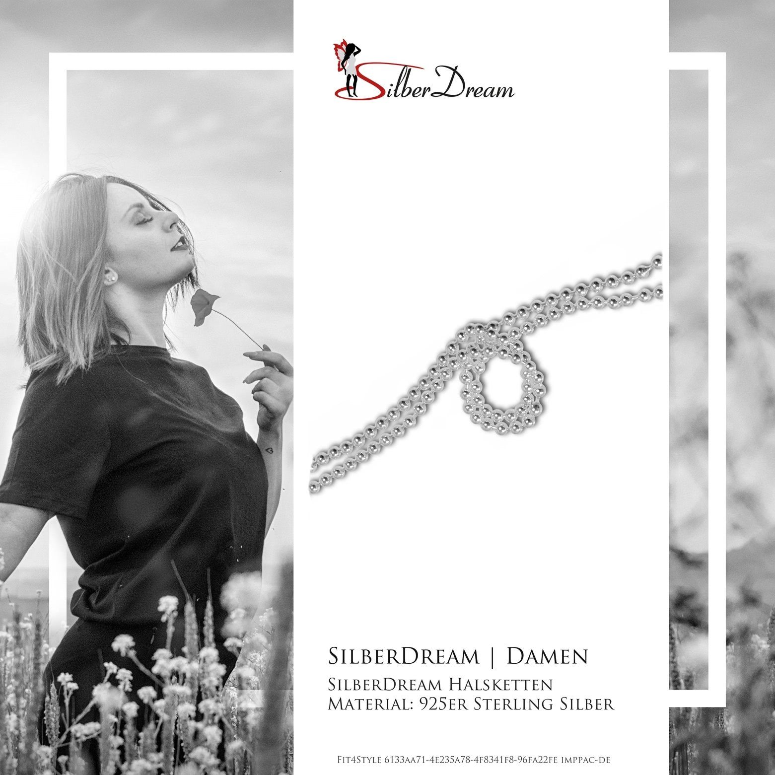 Silber, Sterling silber SDK006X Silberkette SilberDream Damen, 45cm, silber Halskette ca. SilberDream 925 Farbe: SET Halsketten