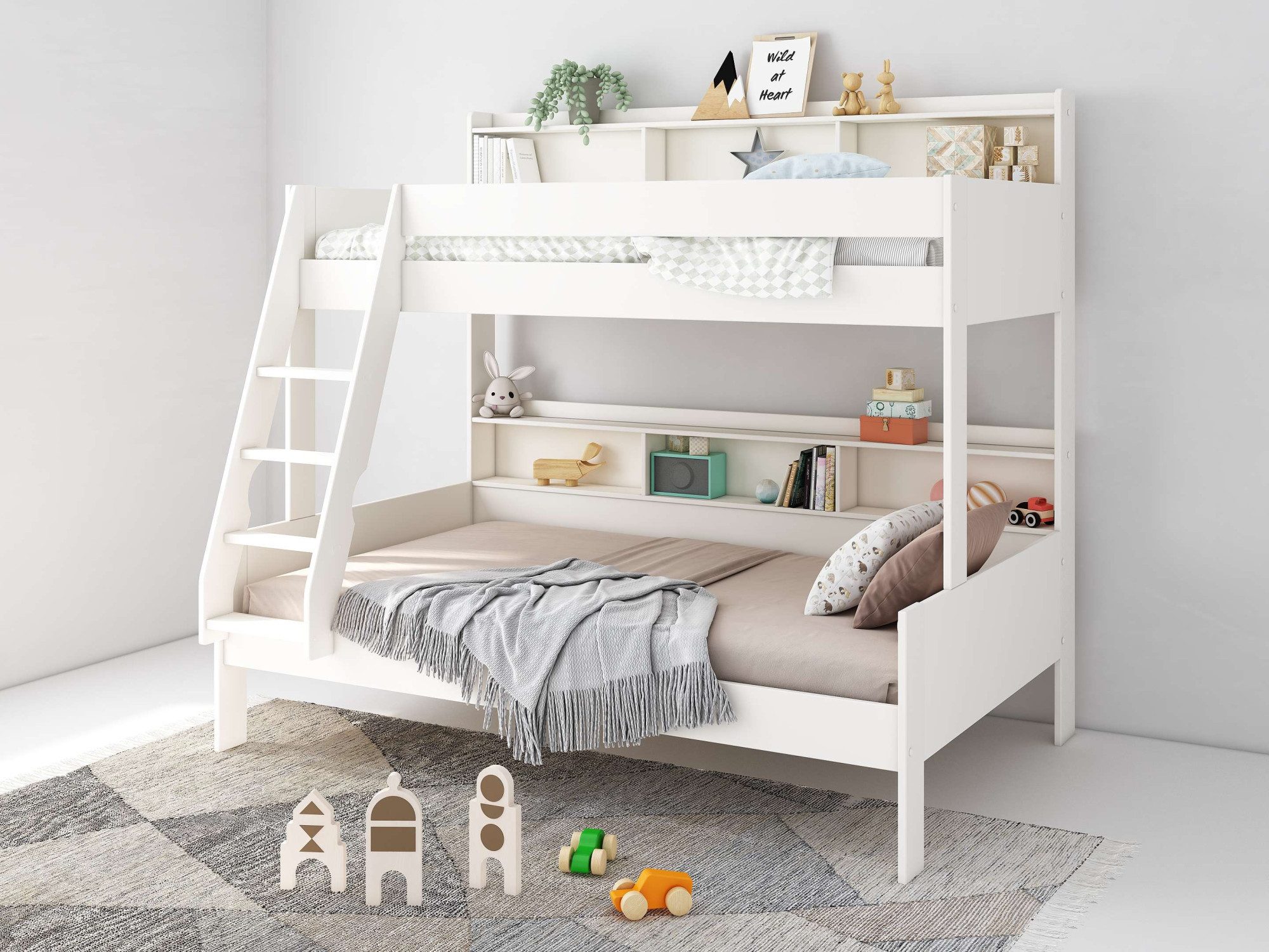 OTTO home Etagenbett Jaime II, Stockbett, viel Stauraum, mit Regalen, Massi günstig online kaufen