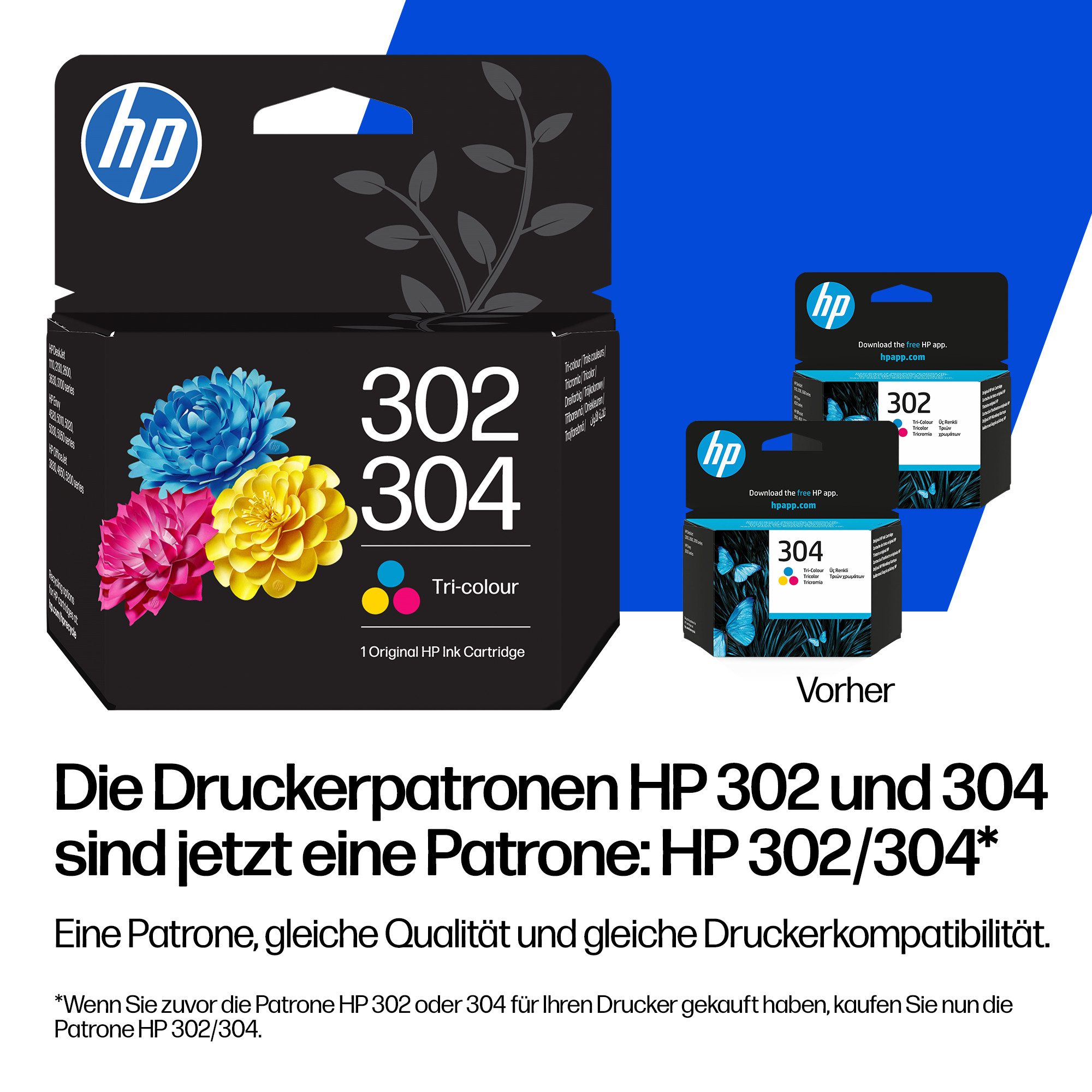 HP original HP Druckerpatrone 302/304 schwarz Tintenpatrone (Packung) – Bild 2 von 5
