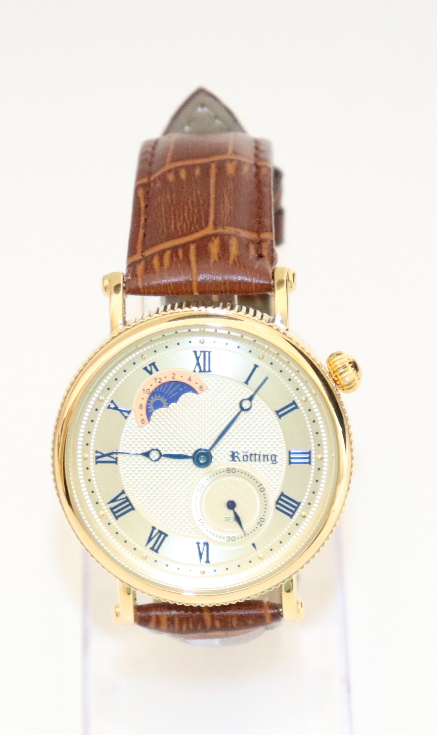 Rötting Design Quarzuhr Herrenuhr goldfarb. Ziffernblatt Tag/Nacht Phasen b günstig online kaufen