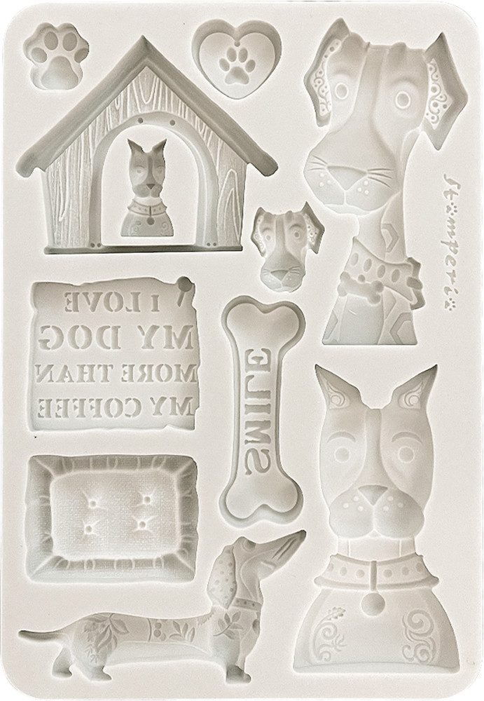 Stamperia Modellierwerkzeug Silikonform A5 Furry Friends - Dogs, A5