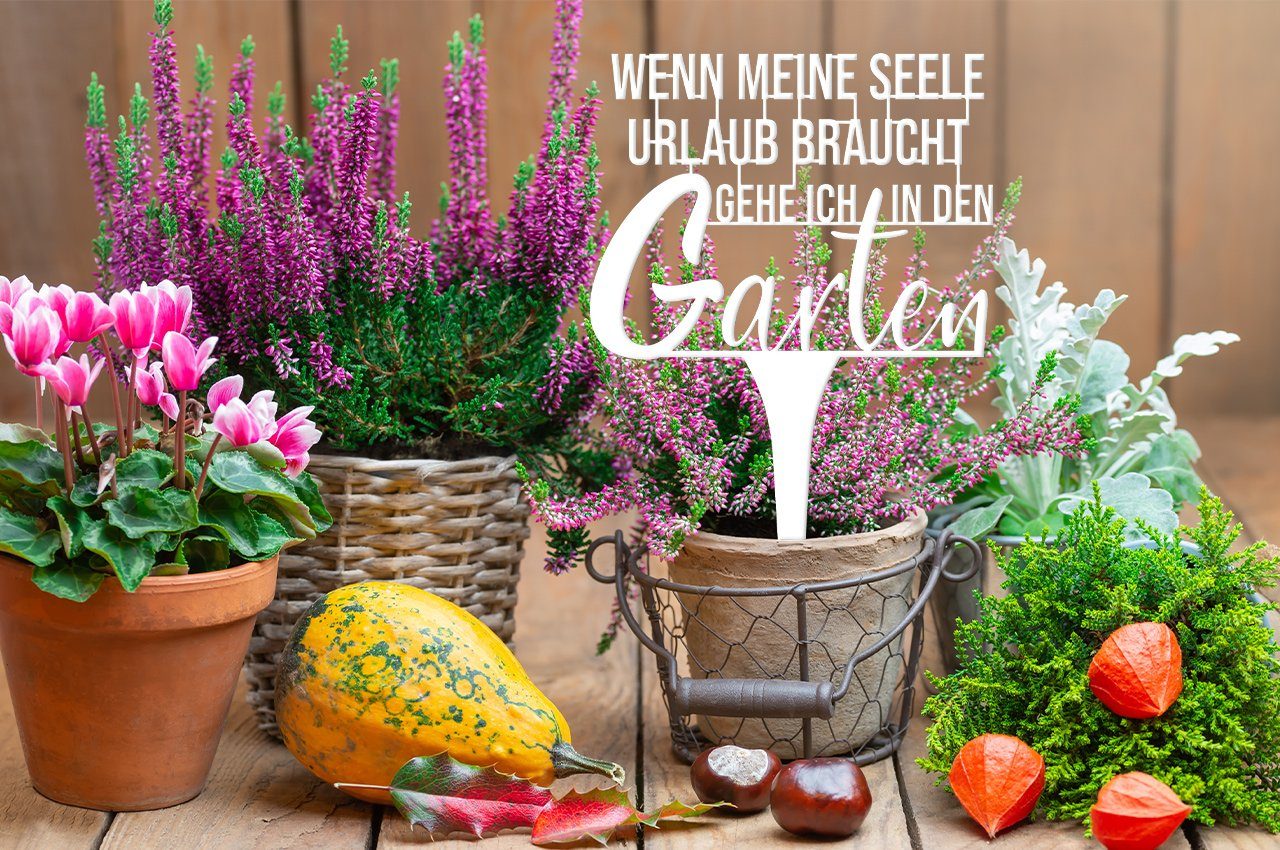 ILLUMINO Gartenstecker Blumenstecker Gartenpoesie Balkonkästen,Terrassen Gartendeko