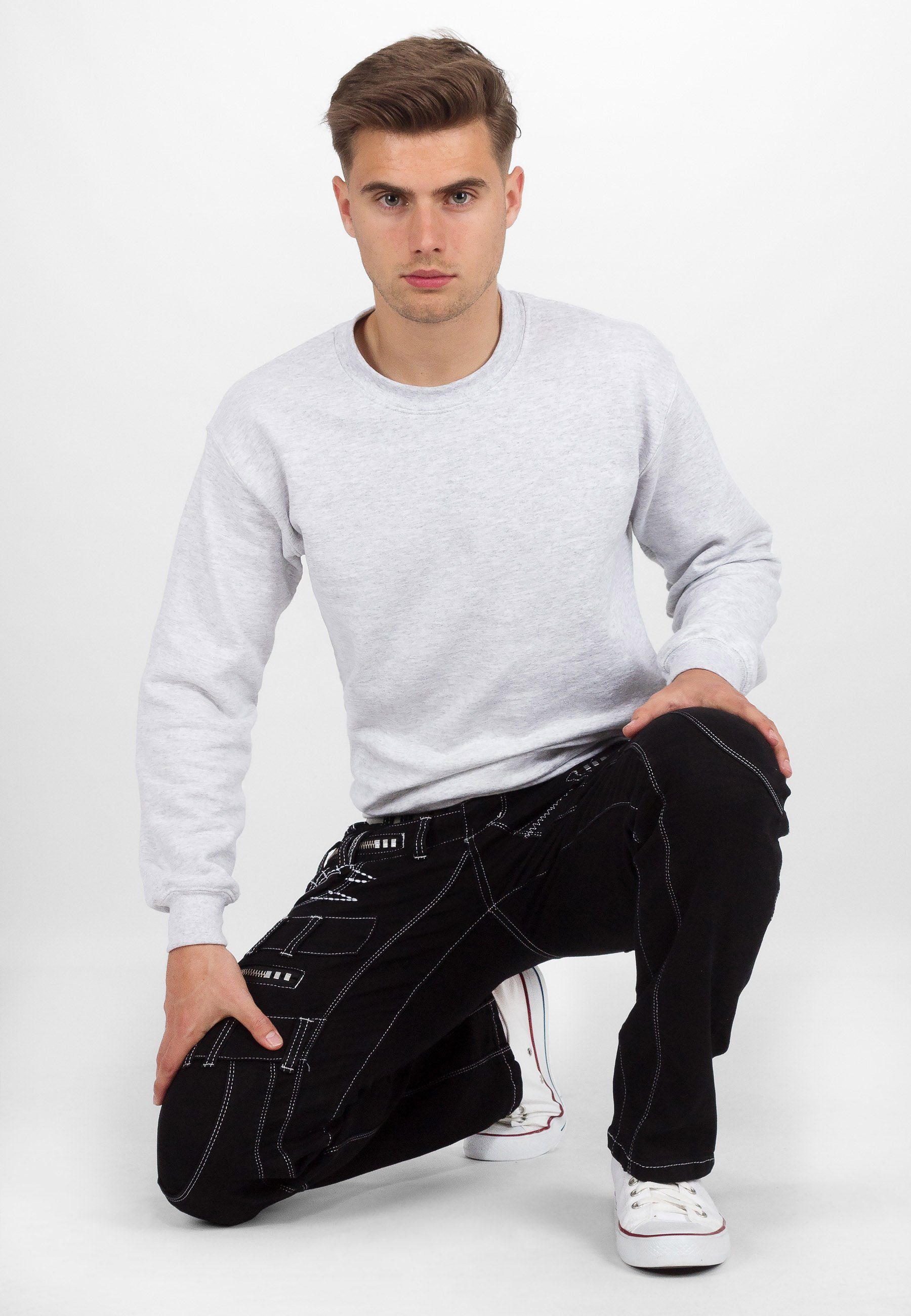 Kosmo Lupo Aufgesetzten Design 5-Pocket-Jeans schwarz BA-KM009 Markantes Auffällige Applikationen Hose mit Herren