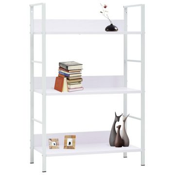 furnicato Bücherregal 3 Regalböden Weiß 60×27,6×90,5 cm Holzwerkstoff