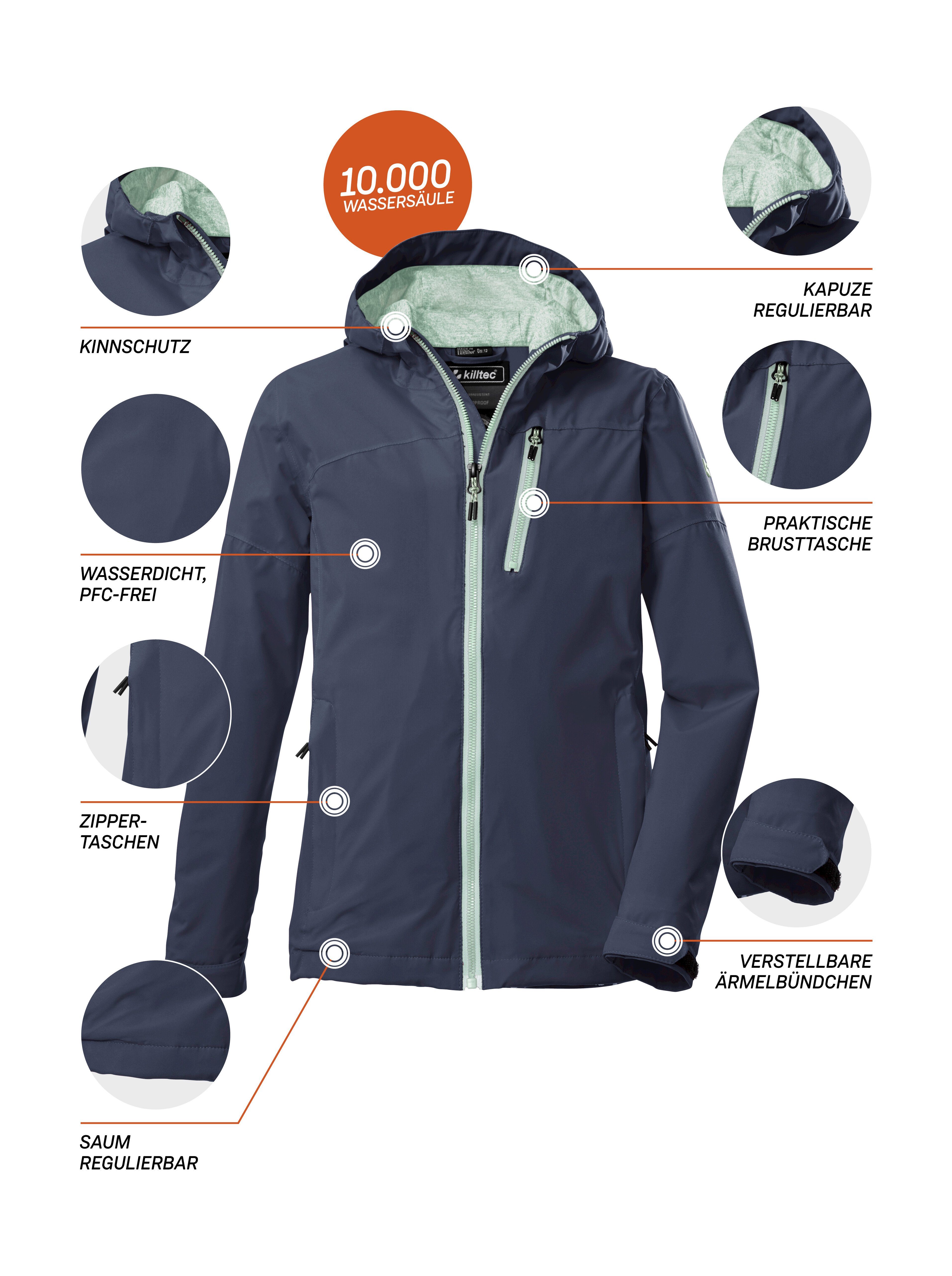 Killtec Outdoorjacke KOS 208 GRLS JCKT Wasserdichte Kinderjacke, regulierbar, Zipper-Taschen, Kinnschutz