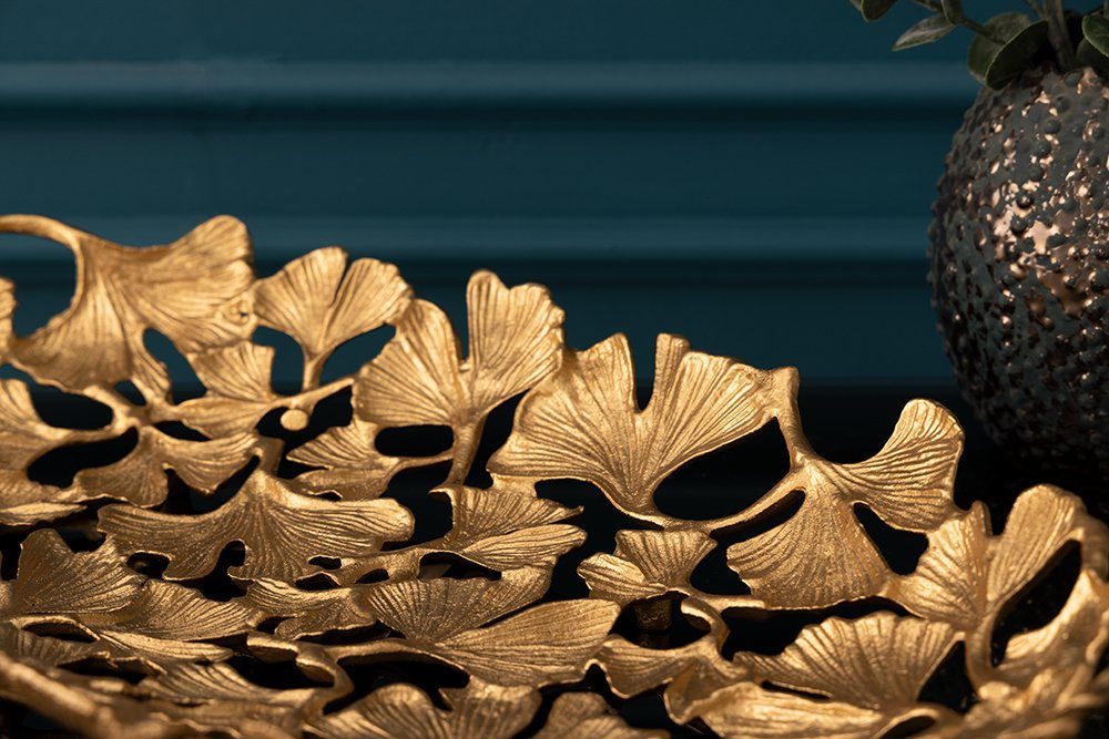 riess-ambiente Dekoschale GINKGO LEAFS 40cm gold (1 St), Wohnzimmer · Schale · Handarbeit · Boho – Bild 5 von 5