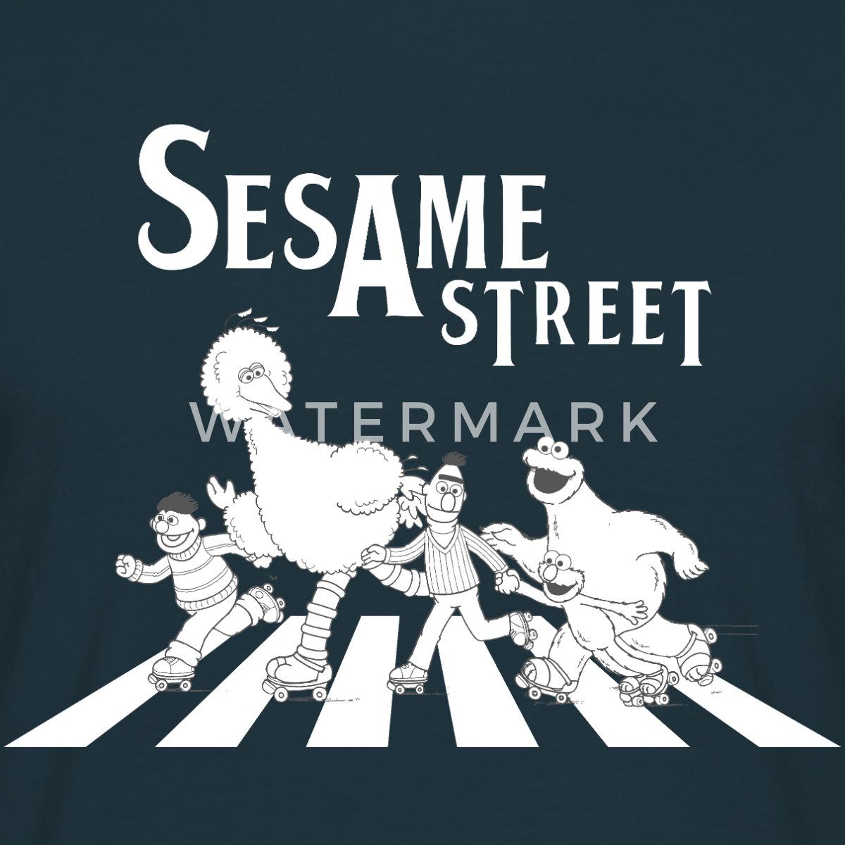Spreadshirt T-Shirt Sesamstraße Zebrastreifen Klassiker Männer T-Shirt (1-tlg)