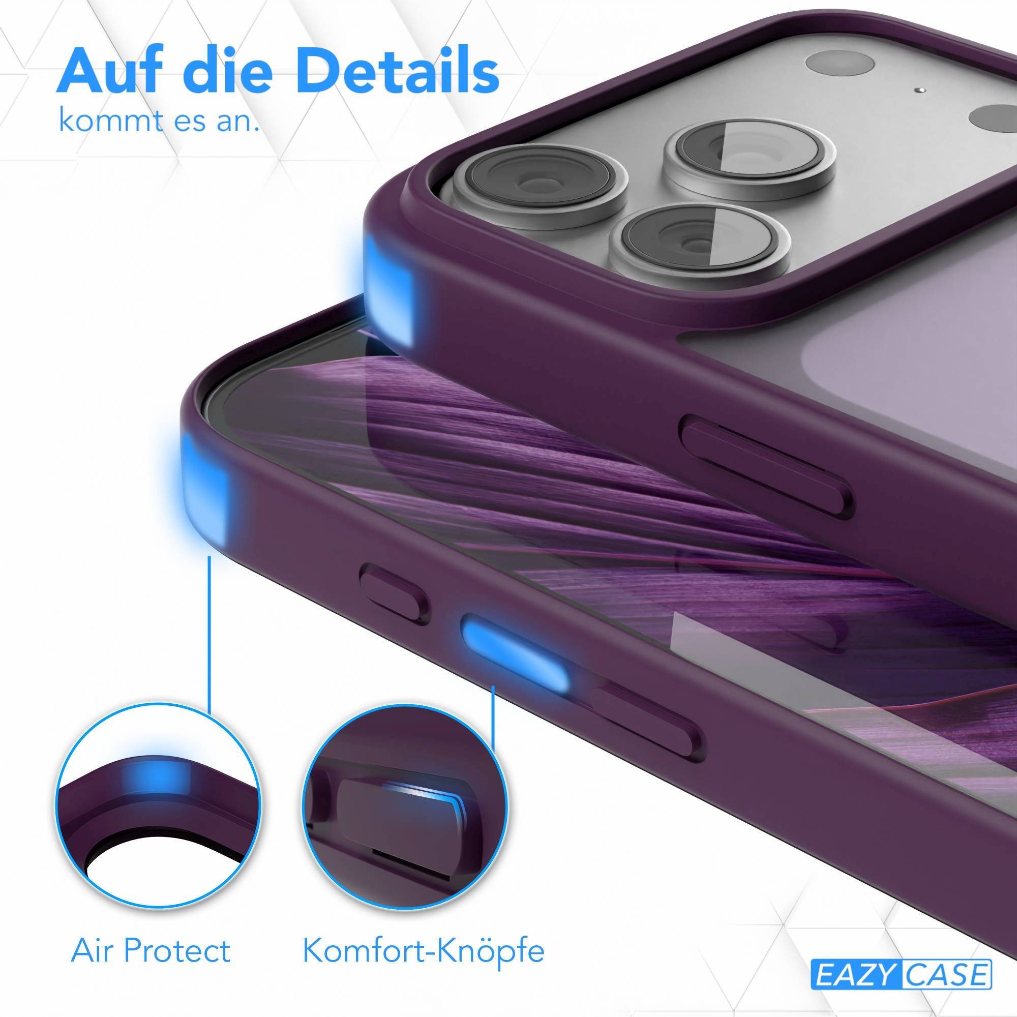 EAZY CASE Handyhülle Outdoor Case für Apple iPhone 17 Pro 6,3 Zoll, Outdoor Case mit Kameraschutz stoßfest Back Cover Violett – Bild 4 von 5