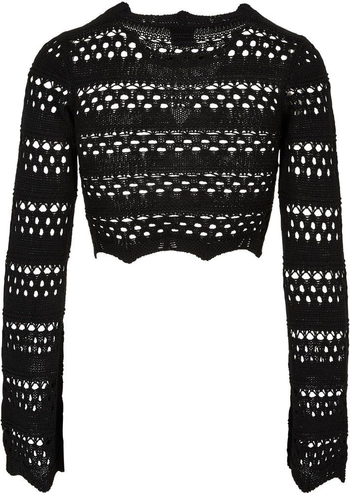 Rundhalspullover Urban Classics Damen Ladies Cropped Crochet Knit Sweater