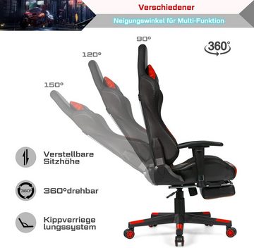KOMFOTTEU Gaming Chair Bürostuhl, 360° drehbar, 358 LED-Lichtmodi