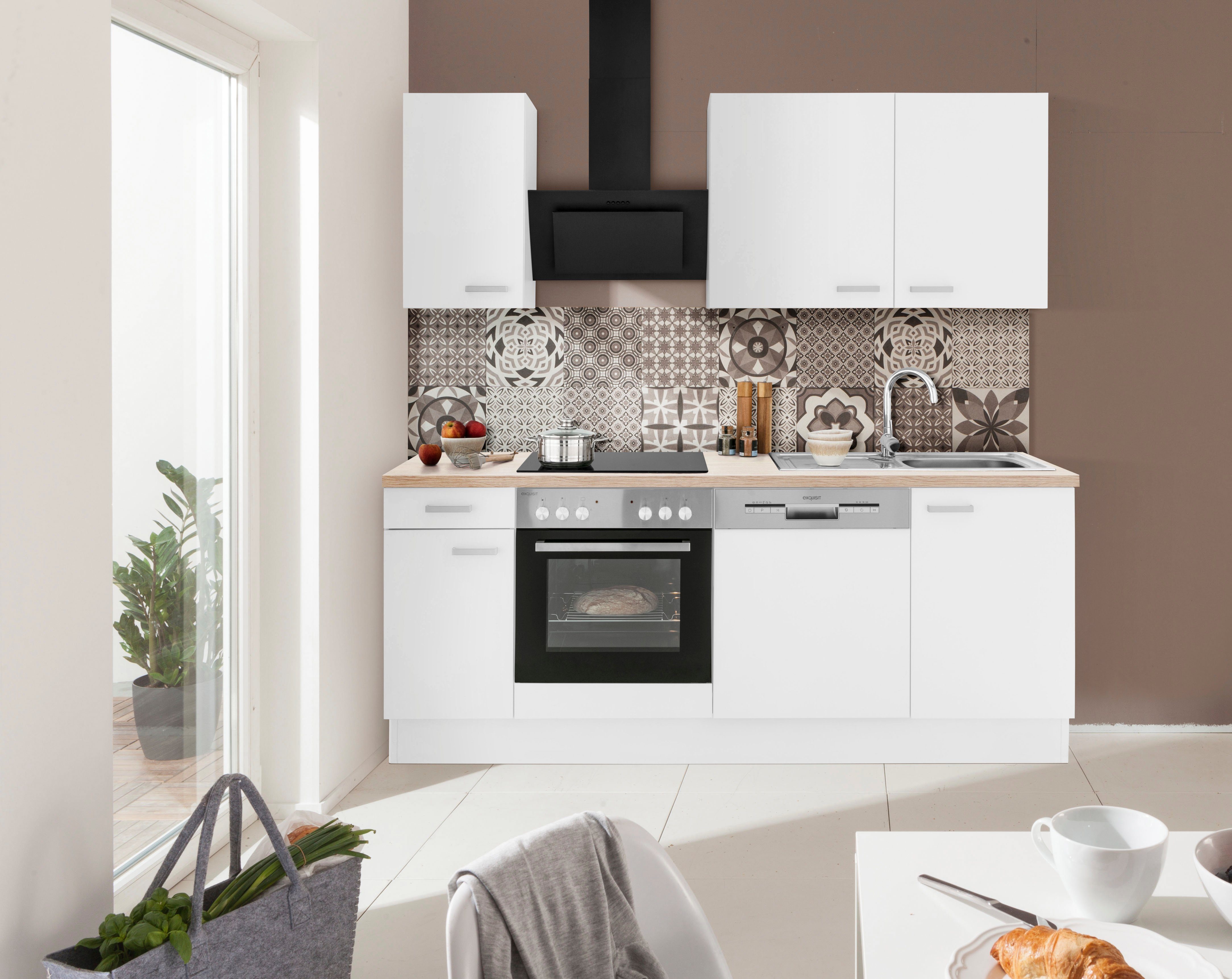 OPTIFIT Küchenzeile Parma, mit E-Geräten, Breite 210 cm, Mit 38 mm starker  Arbeitsplatte