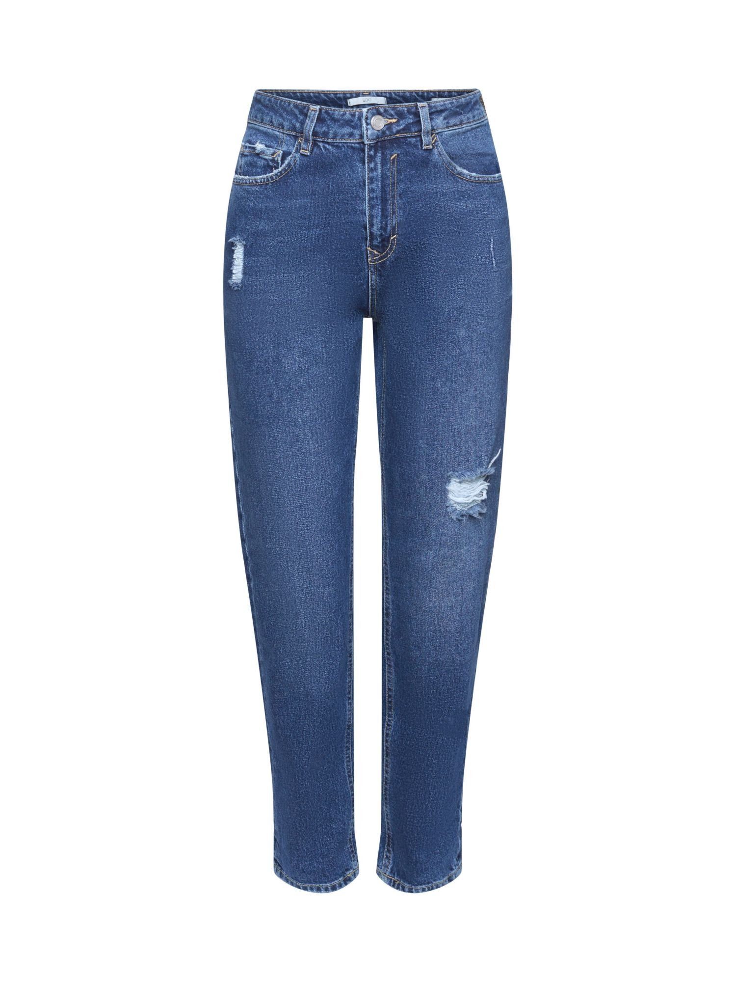 Ripped-Details Loose-fit-Jeans High-Rise mit Esprit by Jeans edc Boyfriend