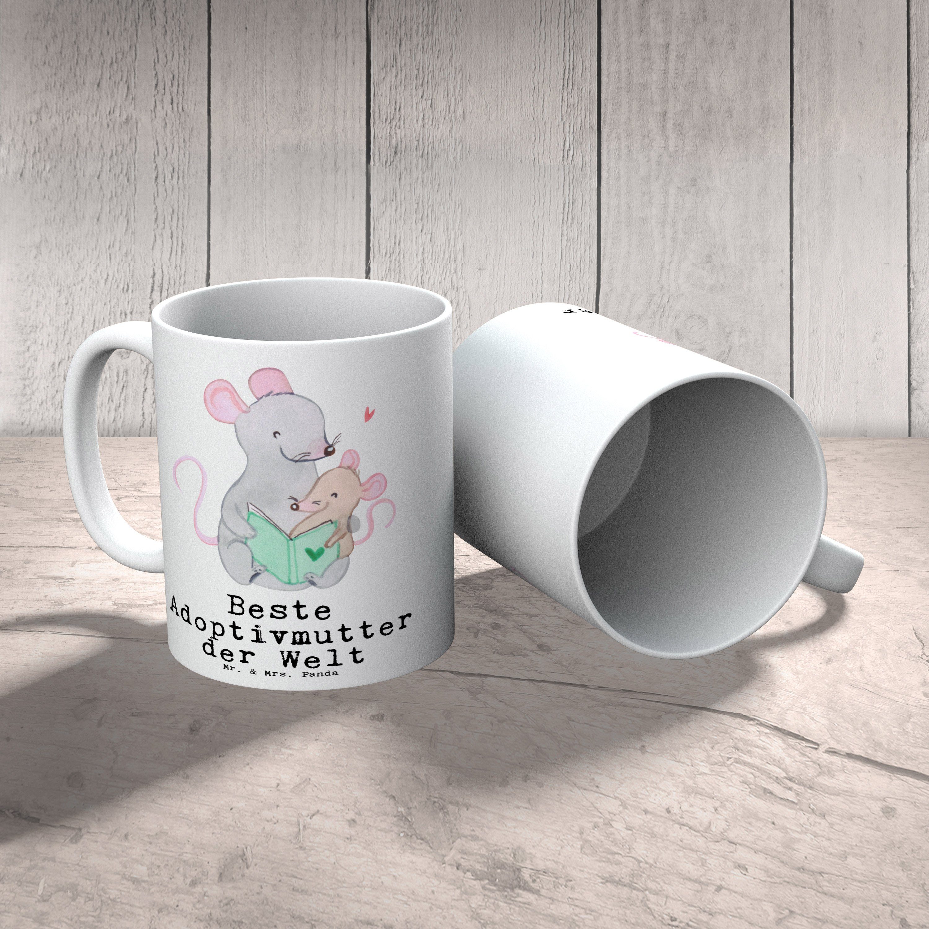 Maus Keramik - Schenken, der Beste Tee, Panda Geschenk, Kaffeetasse, Mama, - & Weiß Welt Tasse Mr. Becher, Kaffeebecher, Beste Mrs. Geschenkidee, adoptiert, Adoptivmutter Dankeschön,