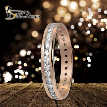 GoldDream Goldring GoldDream Gold Ring Gr.60 weiß (Fingerring), Damen Ring Zirkonia aus 333 Rosegold - 8 Karat, Farbe: rosé, weiß