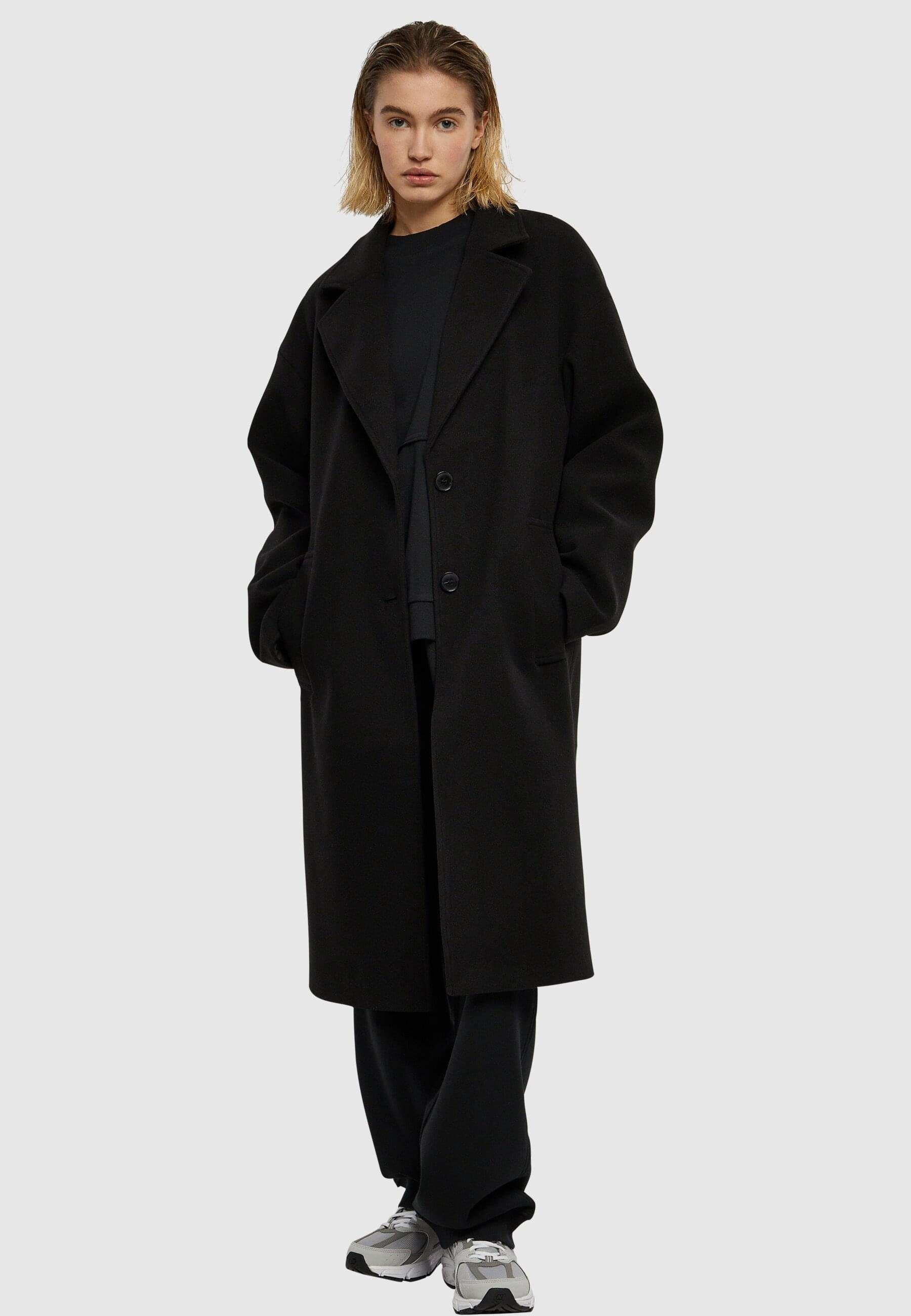 Coat Langjacke URBAN Ladies Damen CLASSICS Oversized black (1-St) Long