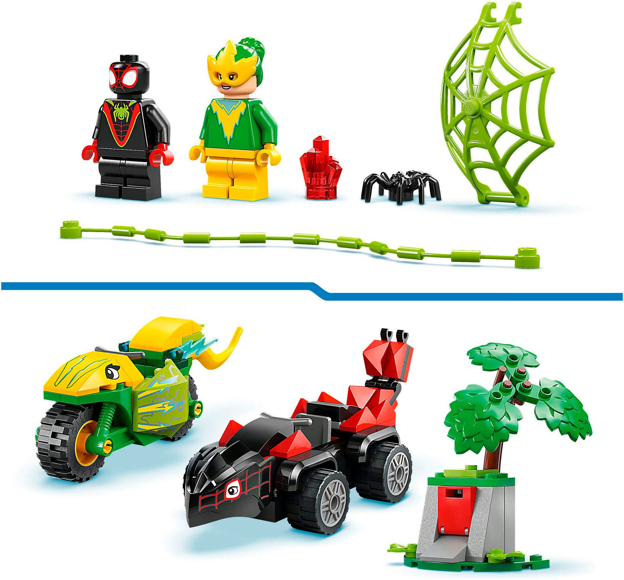 LEGO® Actionspaß mit Spin und Electro in ihren Dino-Flitzern (11198) Konstruktionsspielsteine, (124 St), LEGO Spidey, Made in Europe – Bild 5 von 5