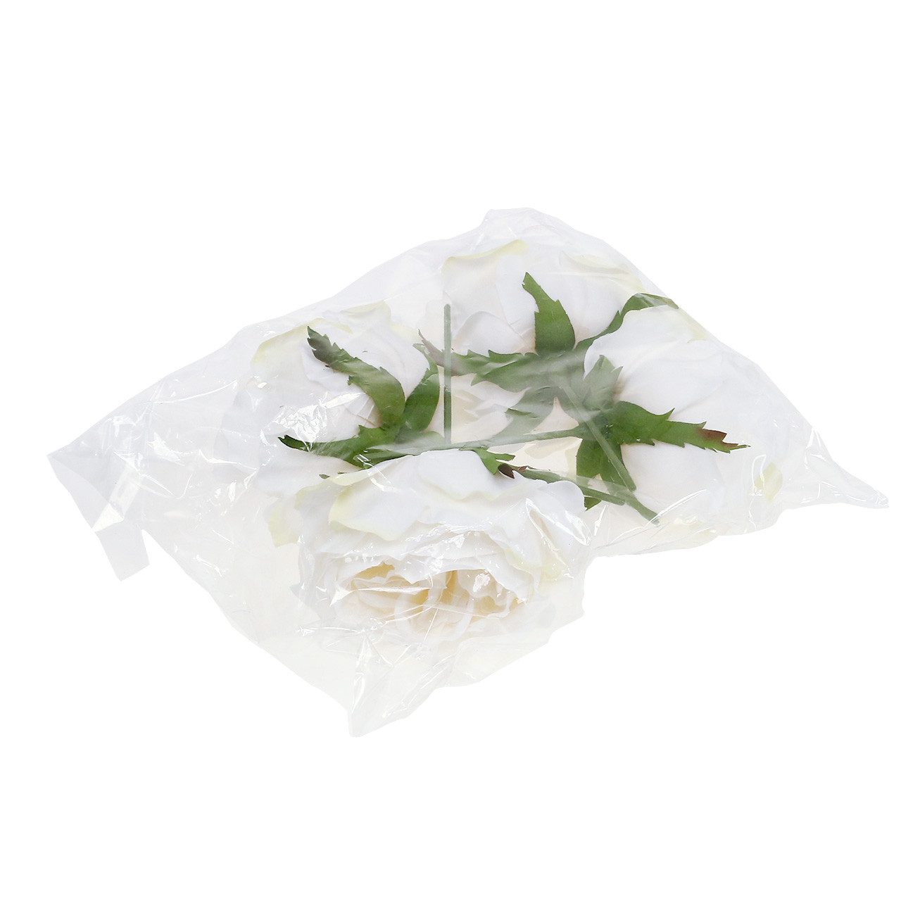 Kunstblume Rosenblüte Weiß 17cm 4St – Künstliche Hochzeitsdeko, 4 Stück, Florists Products, Höhe 6.5 cm
