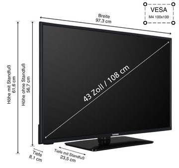 Telefunken D43U551X1CWI LCD-LED Fernseher (108 cm/43 Zoll, 4K Ultra HD, Smart TV, HDR, Triple-Tuner, Dolby Atmos, 6 Monate HD+ inkl)