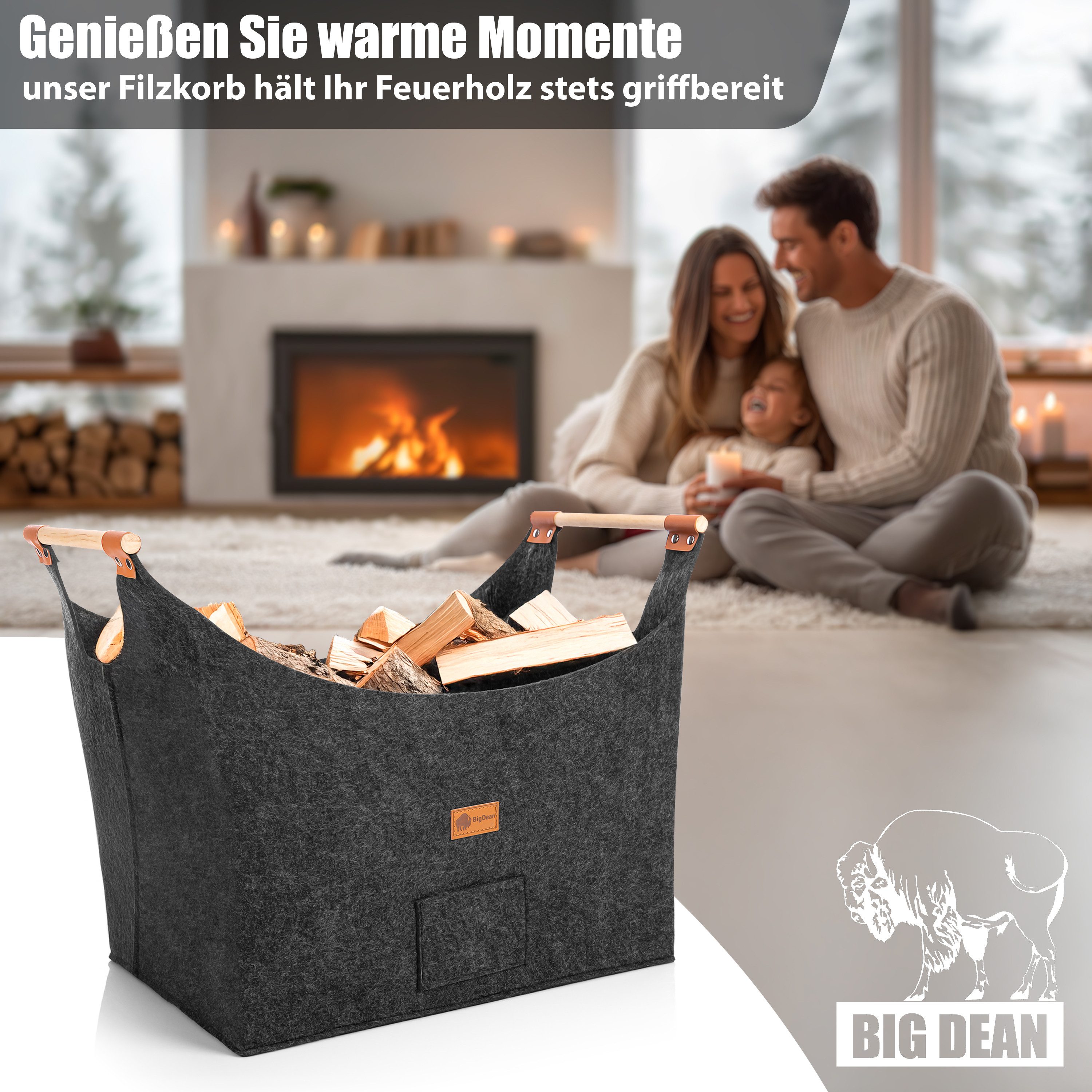 BigDean Kaminholzkorb Brennholzkorb für Kaminholz belastbar bis 15kg aus ro günstig online kaufen