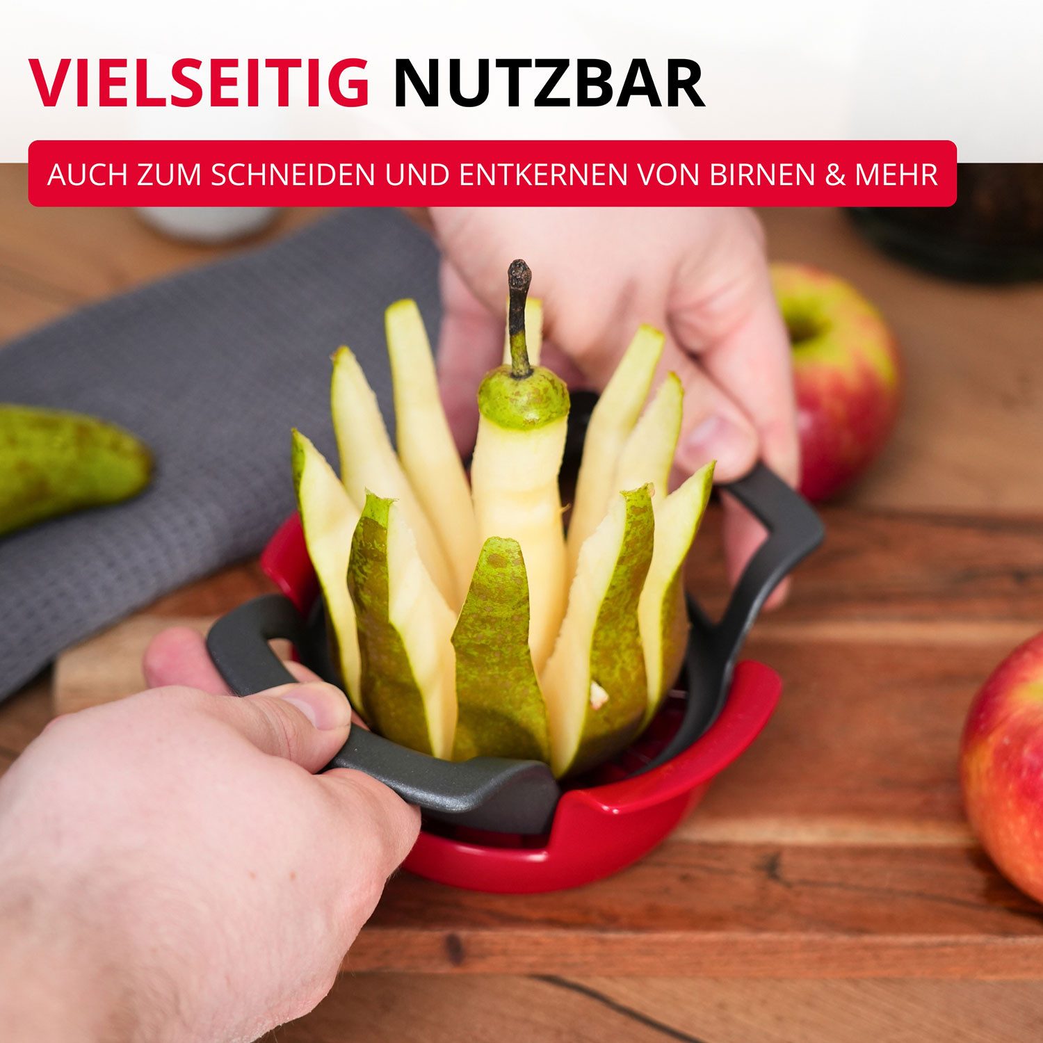 WESTMARK Obstschneider / Apfel- und Birnenteiler mit Schneidteller »Divisorex-Spezial« Black, griffige Haptik – Bild 4 von 5