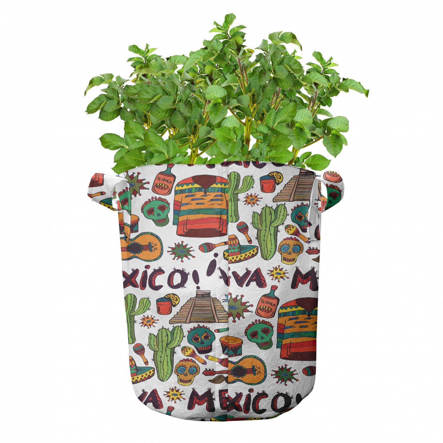 Pflanzkübel mit Mexikaner Griffen Salsa hochleistungsfähig Cartoon für Stofftöpfe Abakuhaus Cactus Pflanzen,