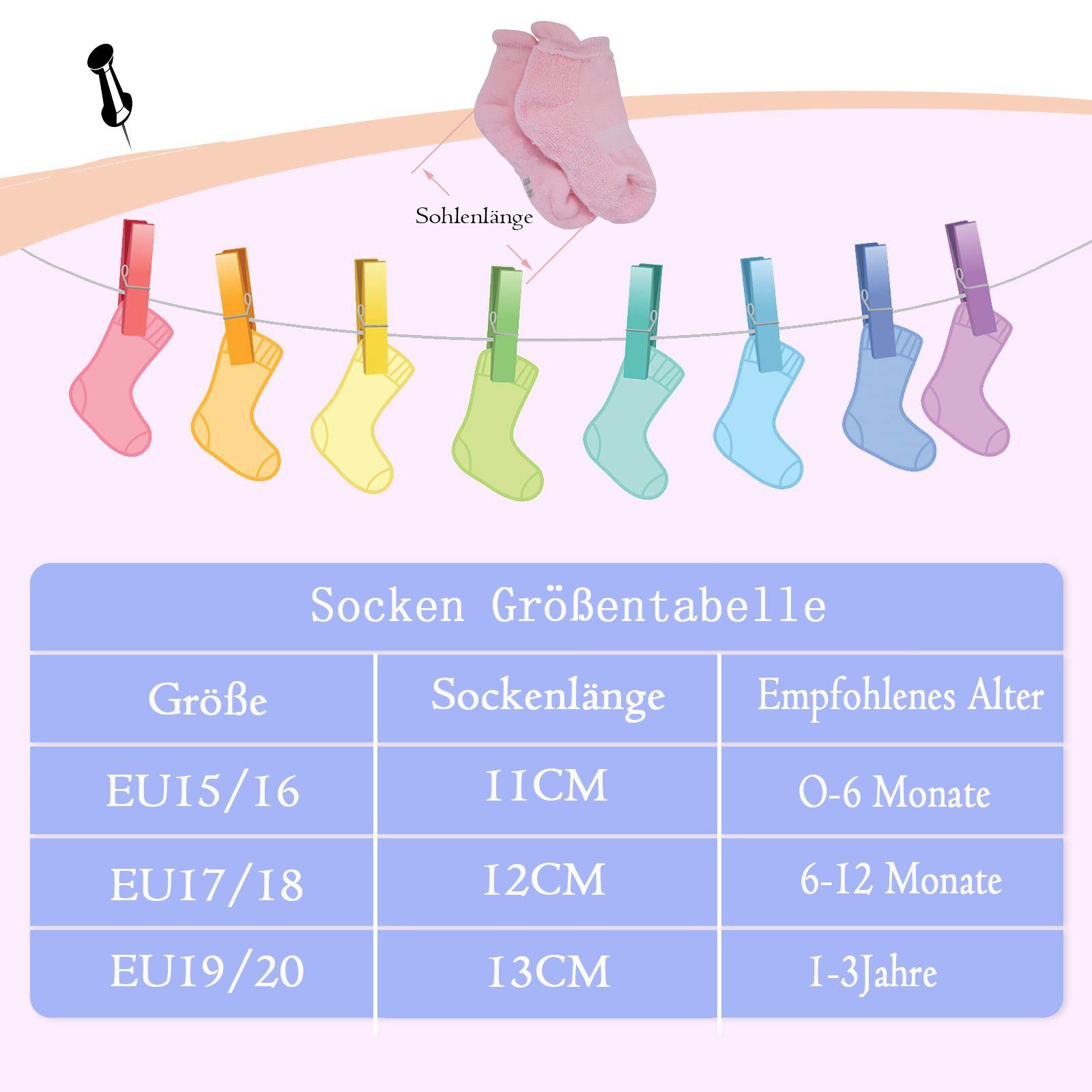 Yalion Kurzsocken Weiche Kinder Antiruschsocken Halbplüsch (6-Paar) Elastisch – Bild 5 von 5