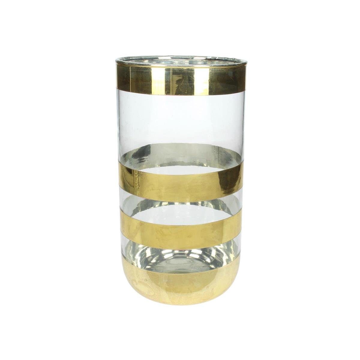 Set) Hochwertige Engelnburg (kein Dekovase Engelnburg 12,5x12,5x25cm Blumenvase Vase Glas Gold