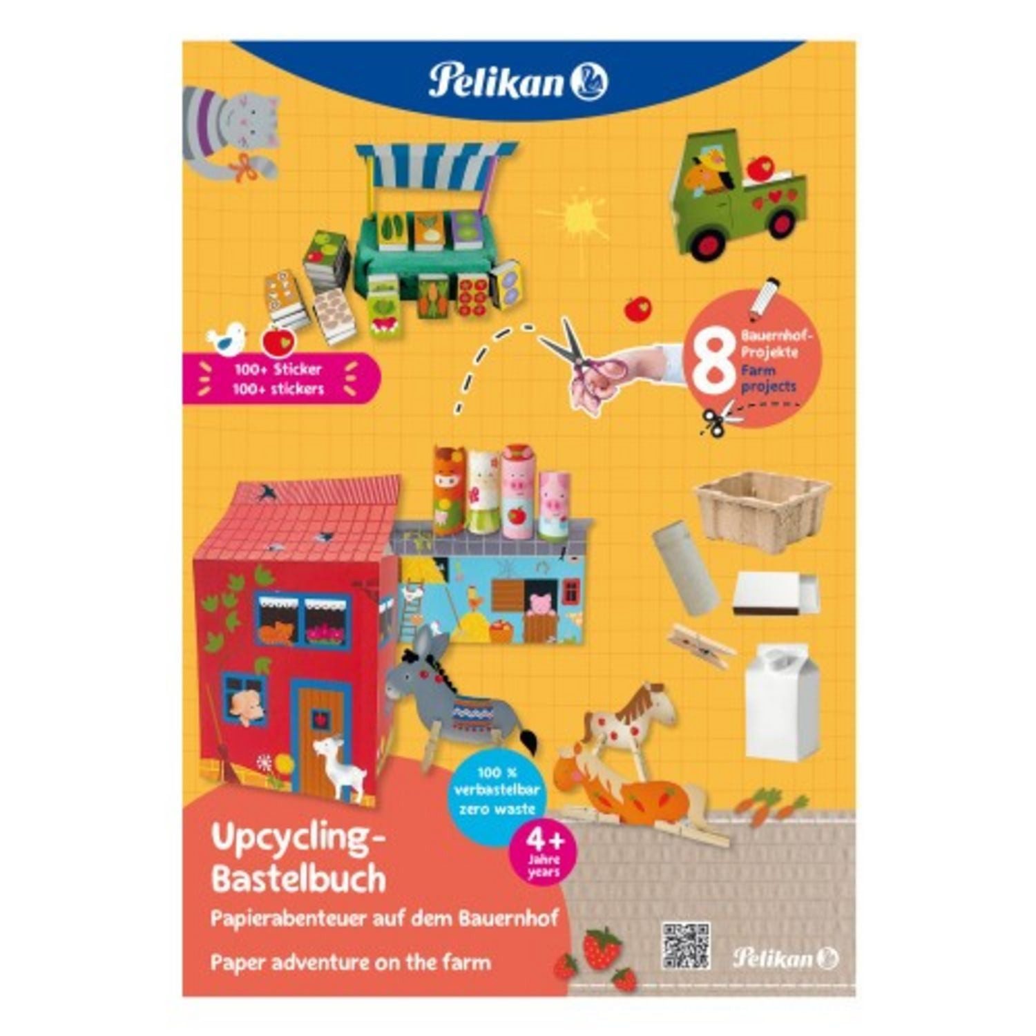 Pelikan Füller Pelikan Upcycling Bastelbuch DIN A4 Bauernhof mit Sticker, 32 Seiten