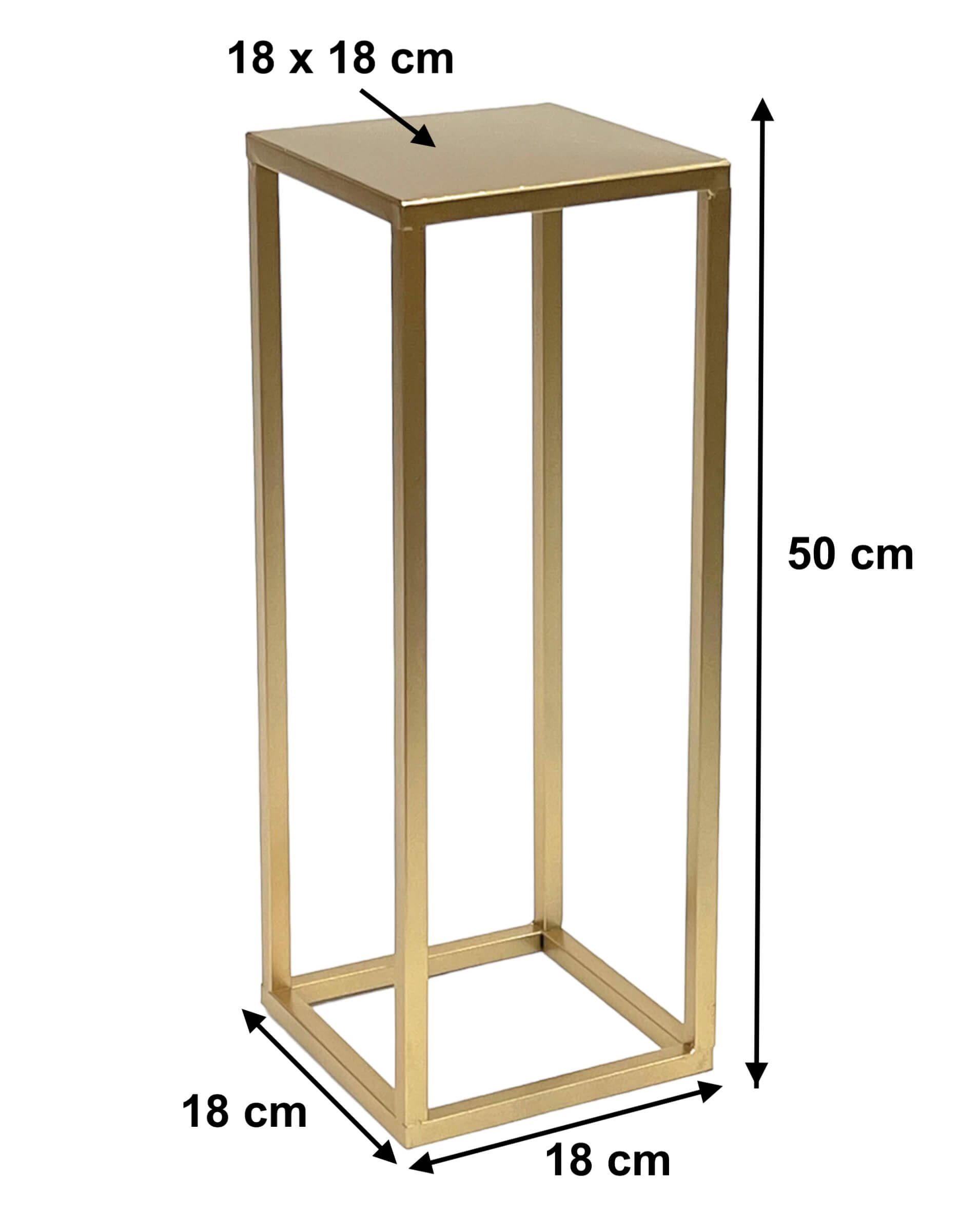 DanDiBo Blumenhocker Metall Gold Eckig 50-70 cm Blumenständer 96506