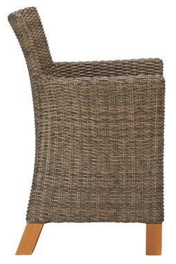 MERXX Gartensessel Toskana (Set, 2-St), 2er Set, Polyrattan/Non-Wood, grau-braun