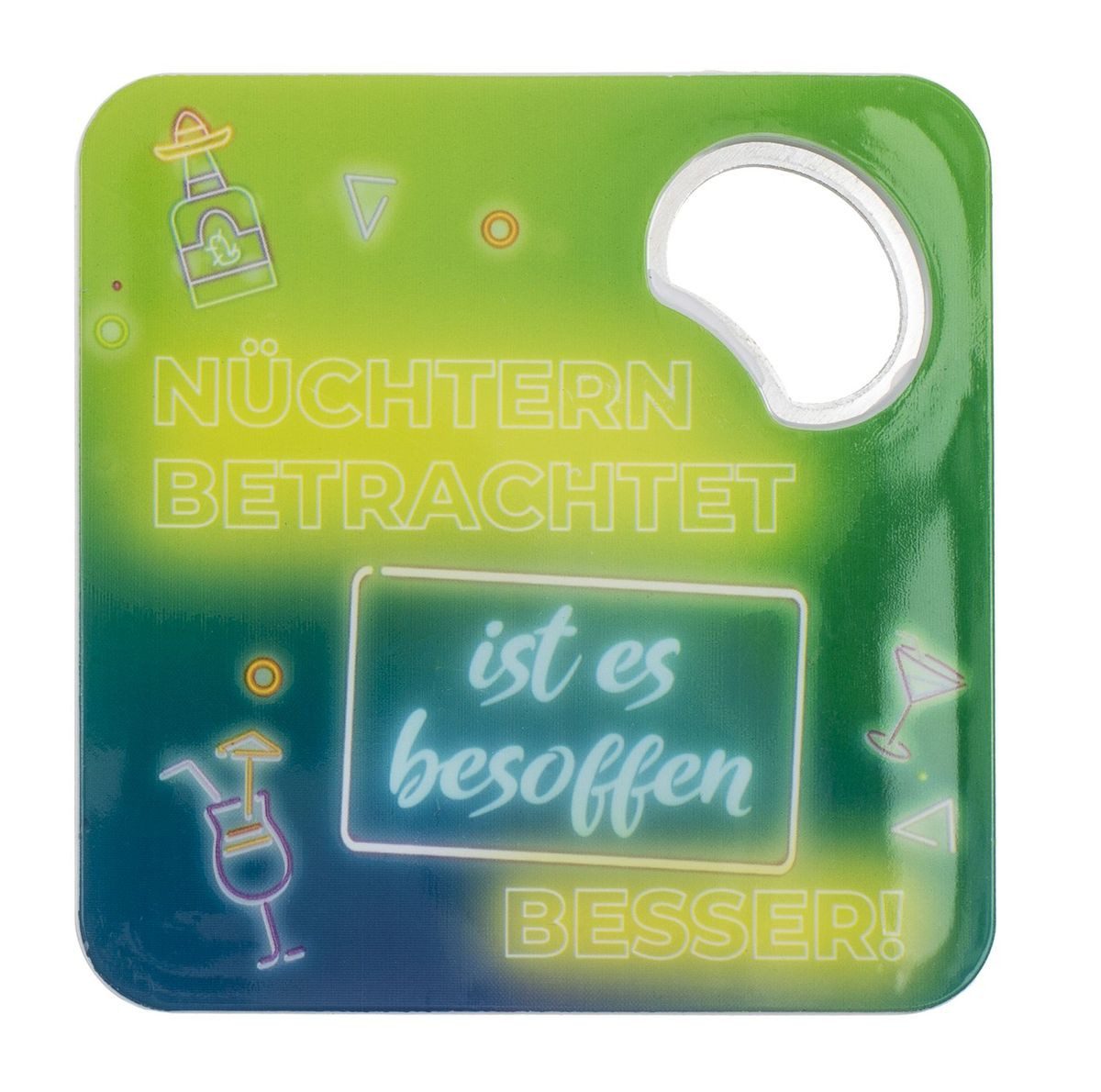 OOTB Bierdeckel Untersetzer mit Flaschenöffner lustige Sprüche, lustige Sprüche, mit Flaschenöffner