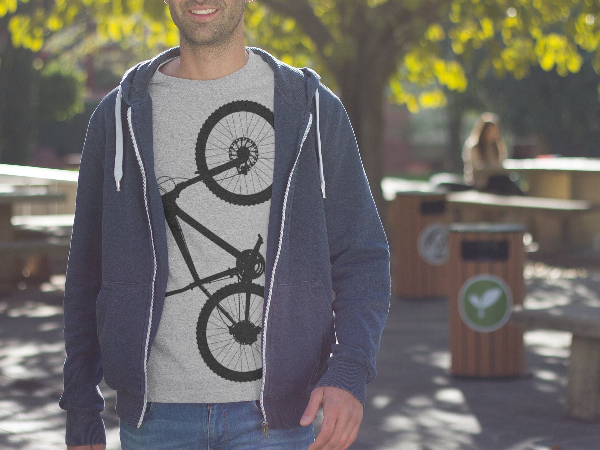 Baddery Print-Shirt Fahrrad T-Shirt: "MTB Hardtail", hochwertiger Siebdruck günstig online kaufen