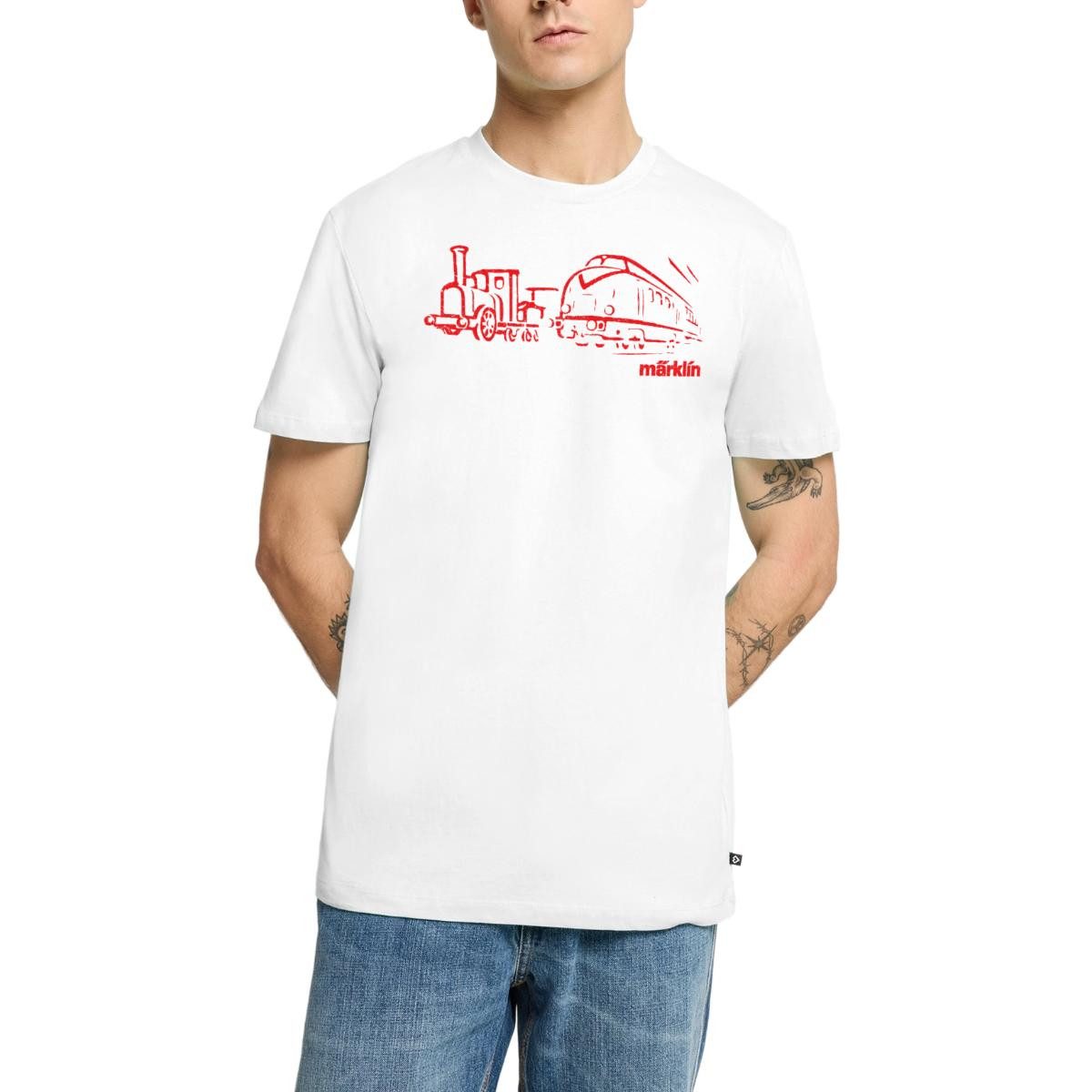 T-Shirt Märklin Eisenbahnen Line Art Männer Premium T-Shirt